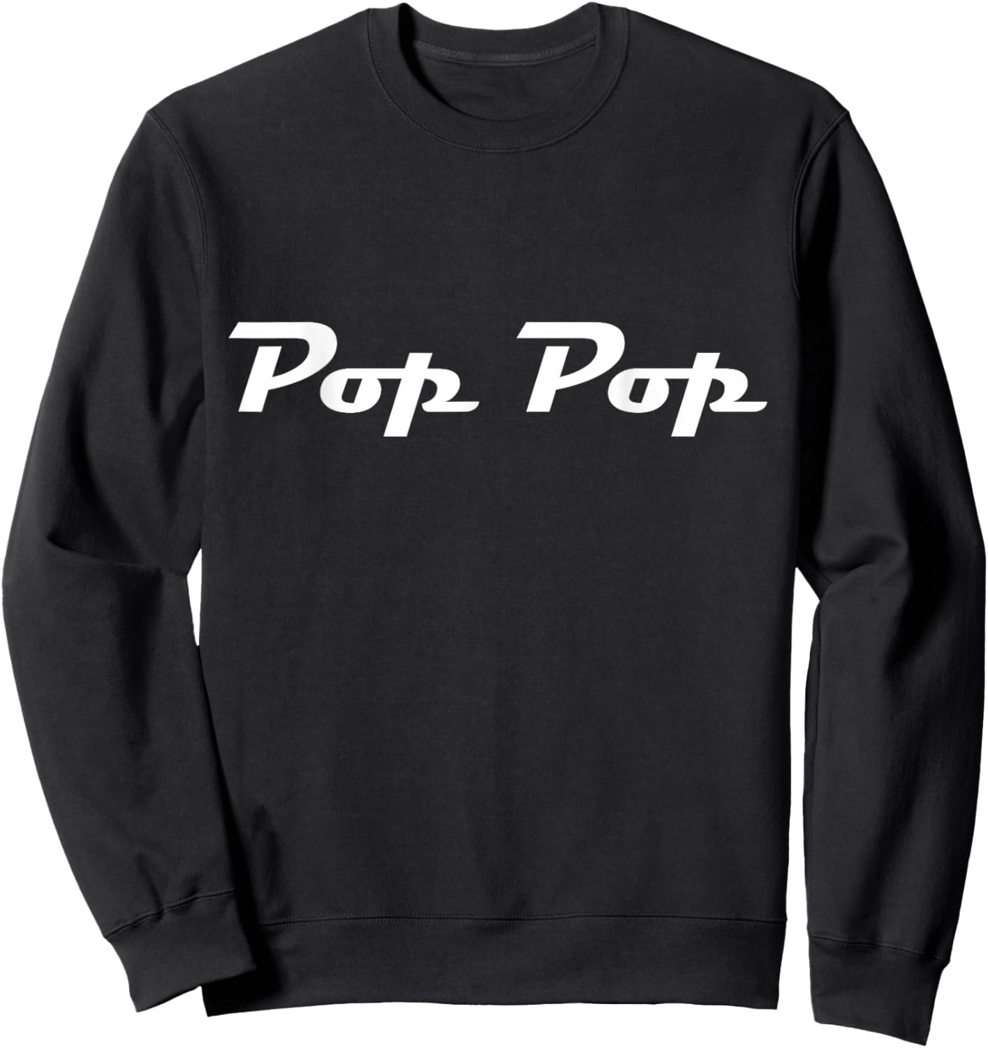 Pop-Pop Classic Retro Lettering Father's Day Grandpa Sweatshirt - Sweatshirt | Black