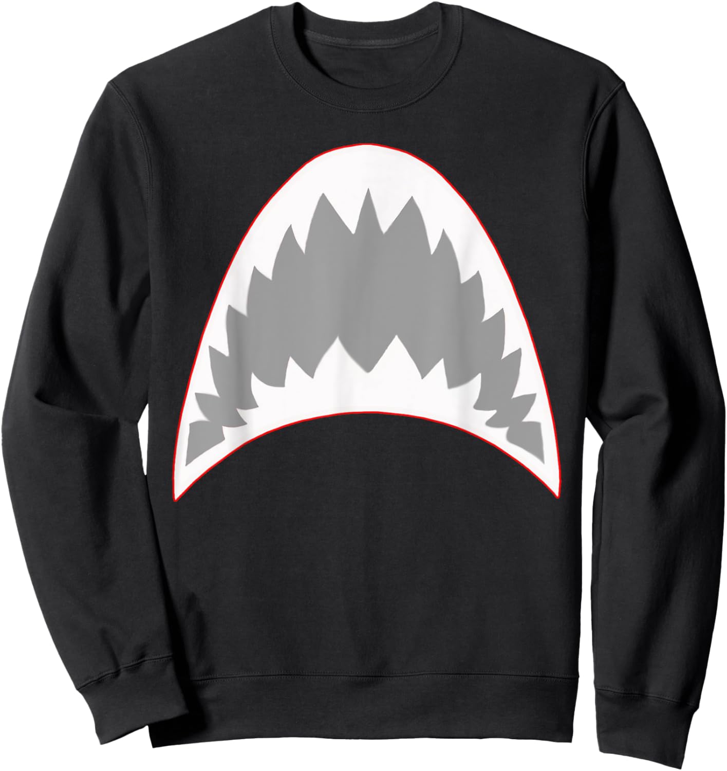 Shark Mouth Jaw Lazy Easy Costume For Halloween Party Sweatshirt - Sweatshirt | Black