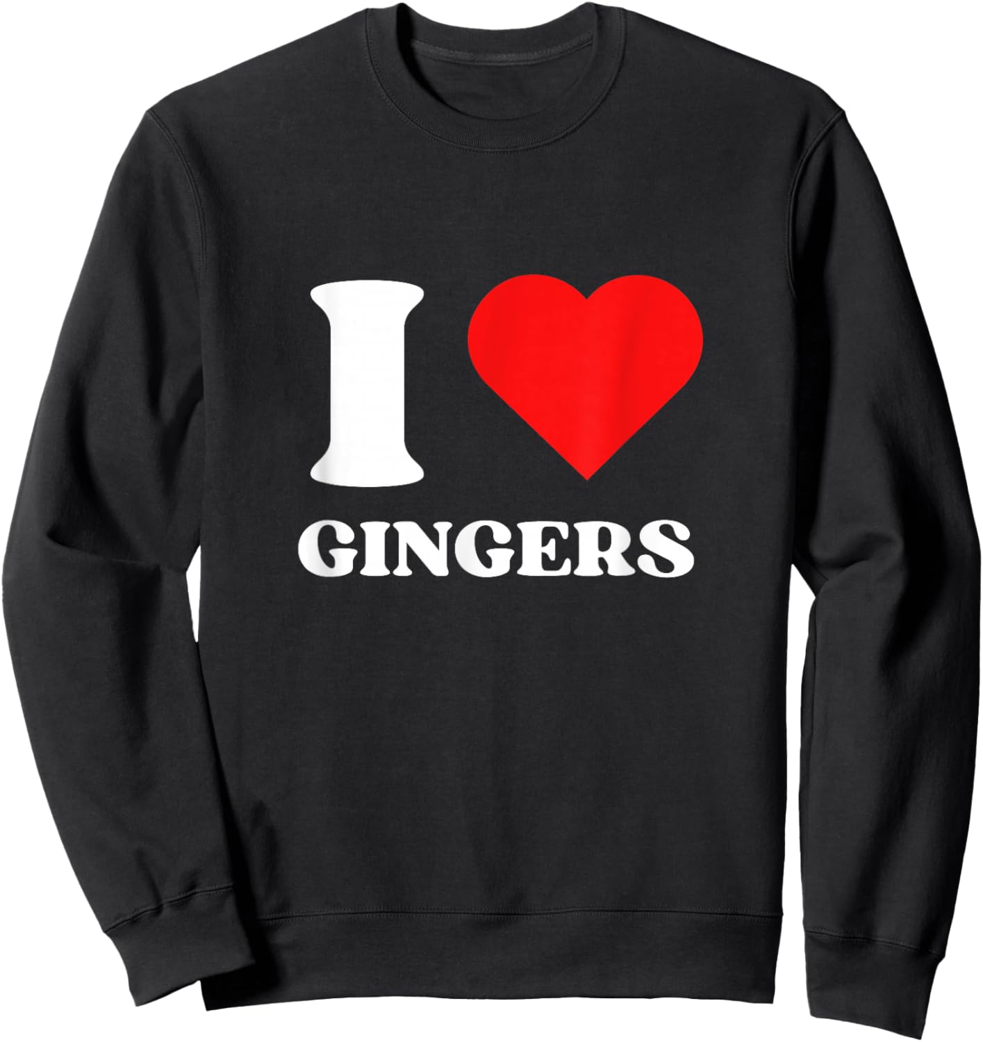 I Love Gingers I Heart Gingers Y2k Aesthetic Red Heart Sweatshirt - Sweatshirt | Black