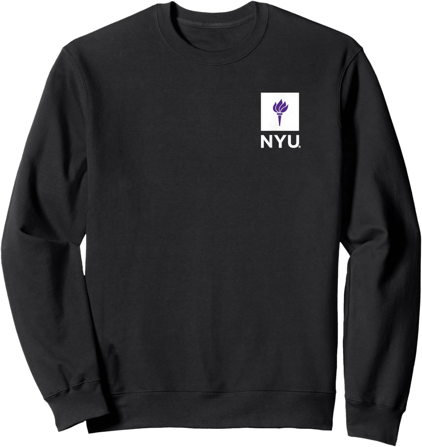 New York University NYU Violets Primary Left Chest Sweatshirt - Sweatshirt | Black