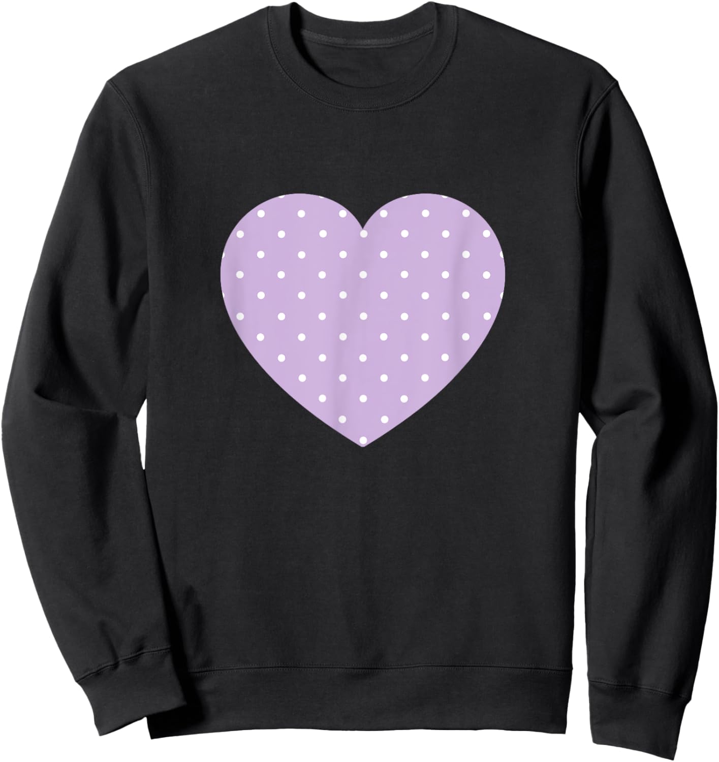 Light Purple White Polka Dot Pattern Cute Minimalist Graphic Sweatshirt - Sweatshirt | Black