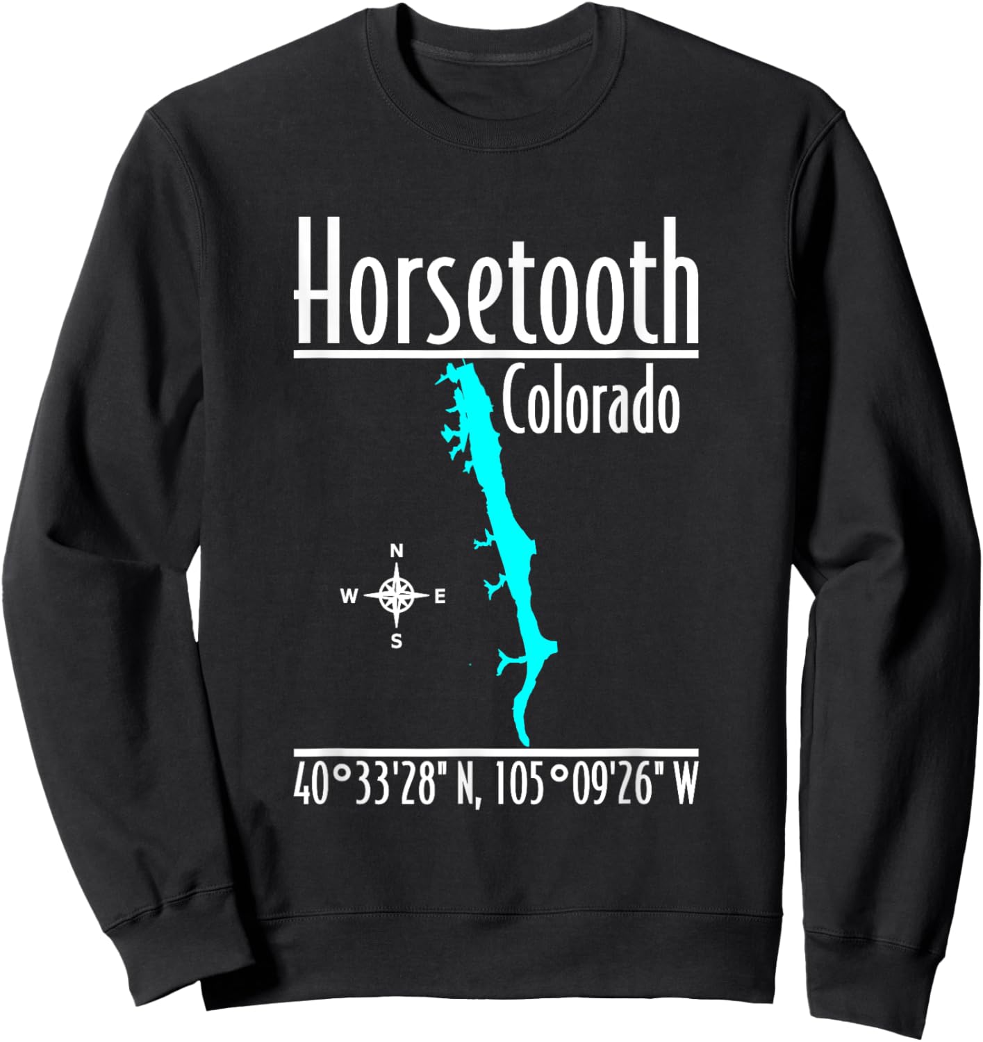 Modern Horsetooth Reservoir - Colorado Sweatshirt - Sweatshirt | Black