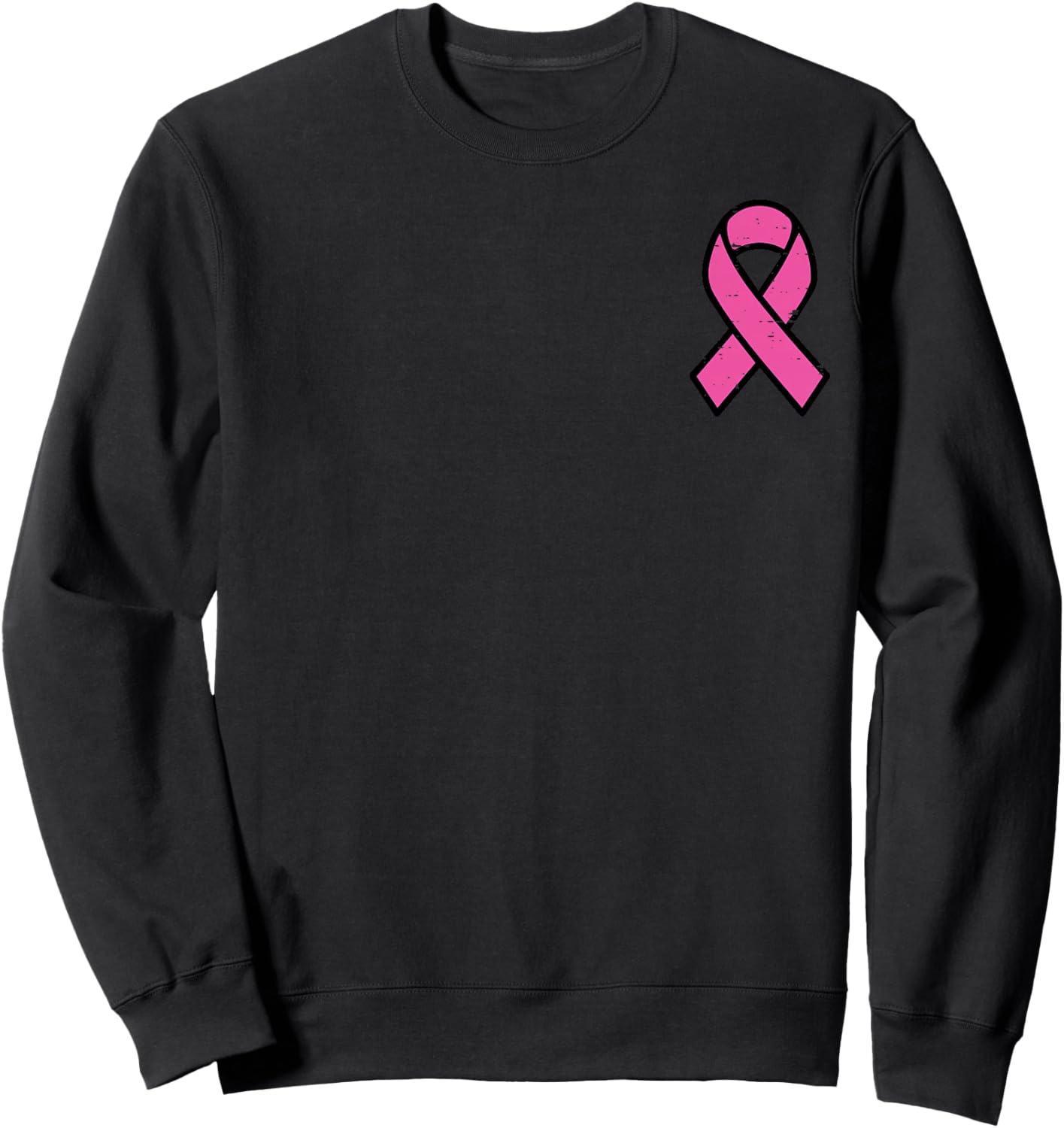 Breast Cancer Pink Ribbon Pocket Awareness Women Men Kids Sweatshirt - Sweatshirt | Black