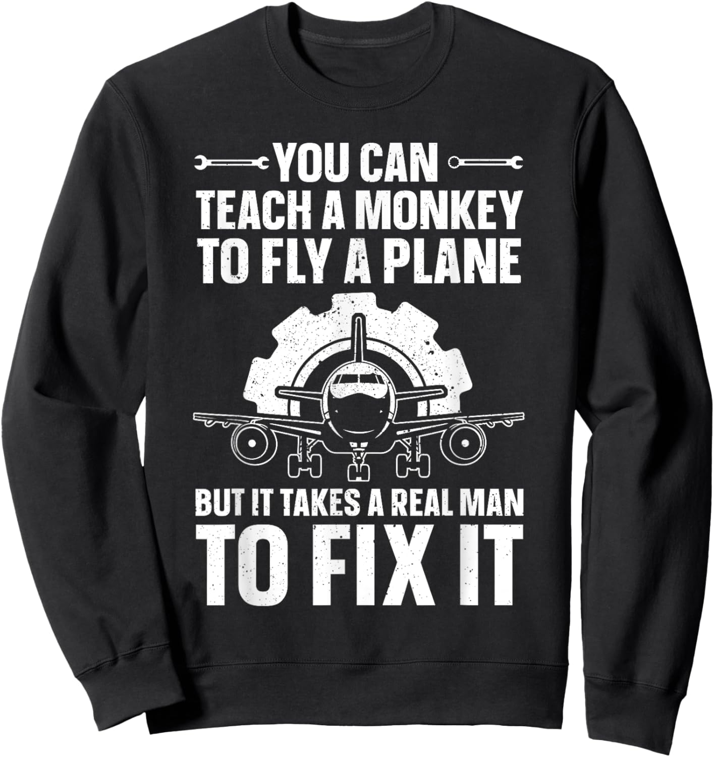 Funny Aircraft Mechanic Art Boys Aircraft Technician Sweatshirt - Sweatshirt | Black