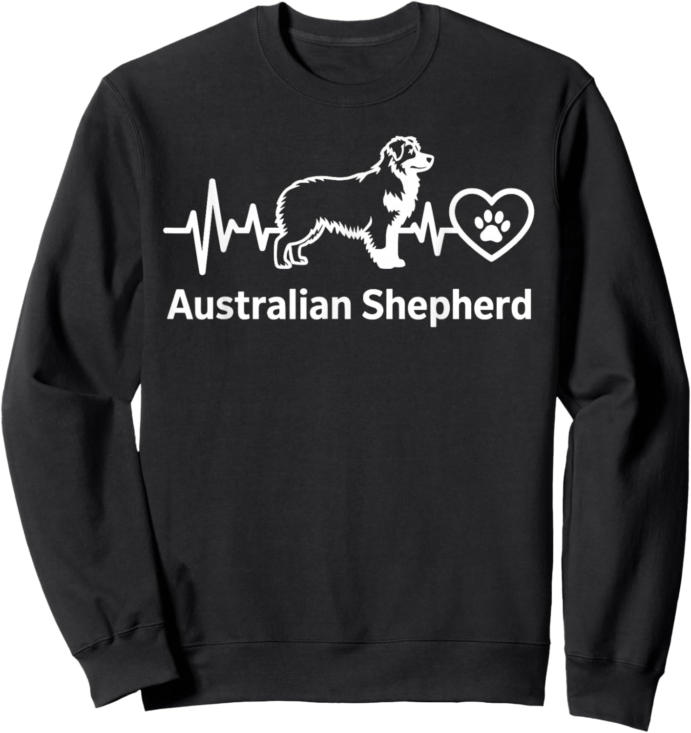 Funny Australian Shepherd Art Women Kids Aussie Sweatshirt - Sweatshirt | Black