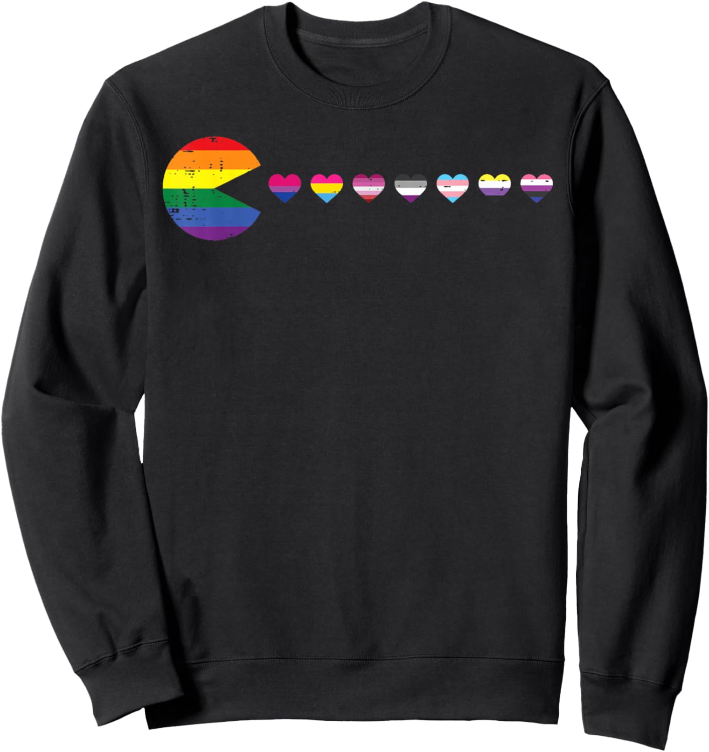Gay Video Game Eating LGBTQ Flags Rainbow Pride Gamer Men Sweatshirt - Sweatshirt | Black