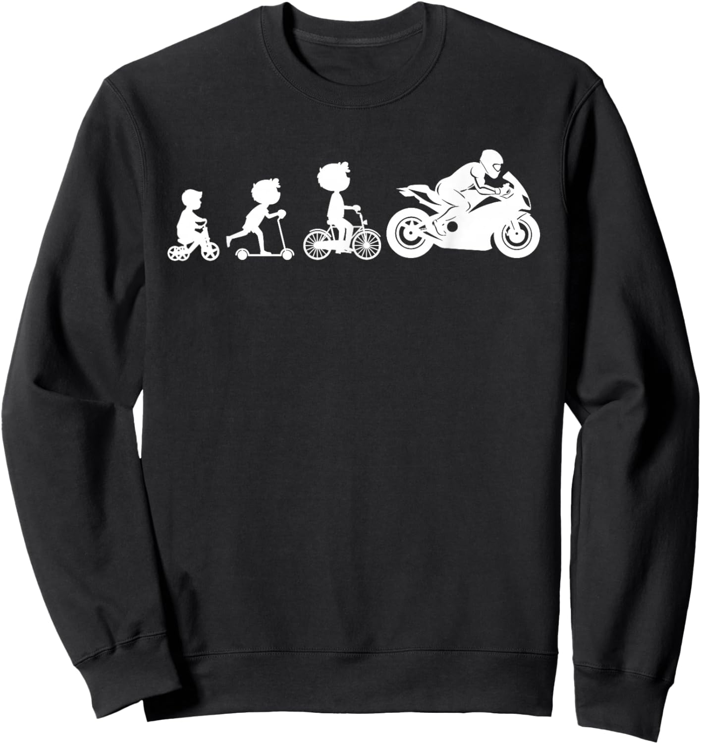 Biker Evolution Supersportler Wheelie Motorrad Mann Frau Sweatshirt - Sweatshirt | Black