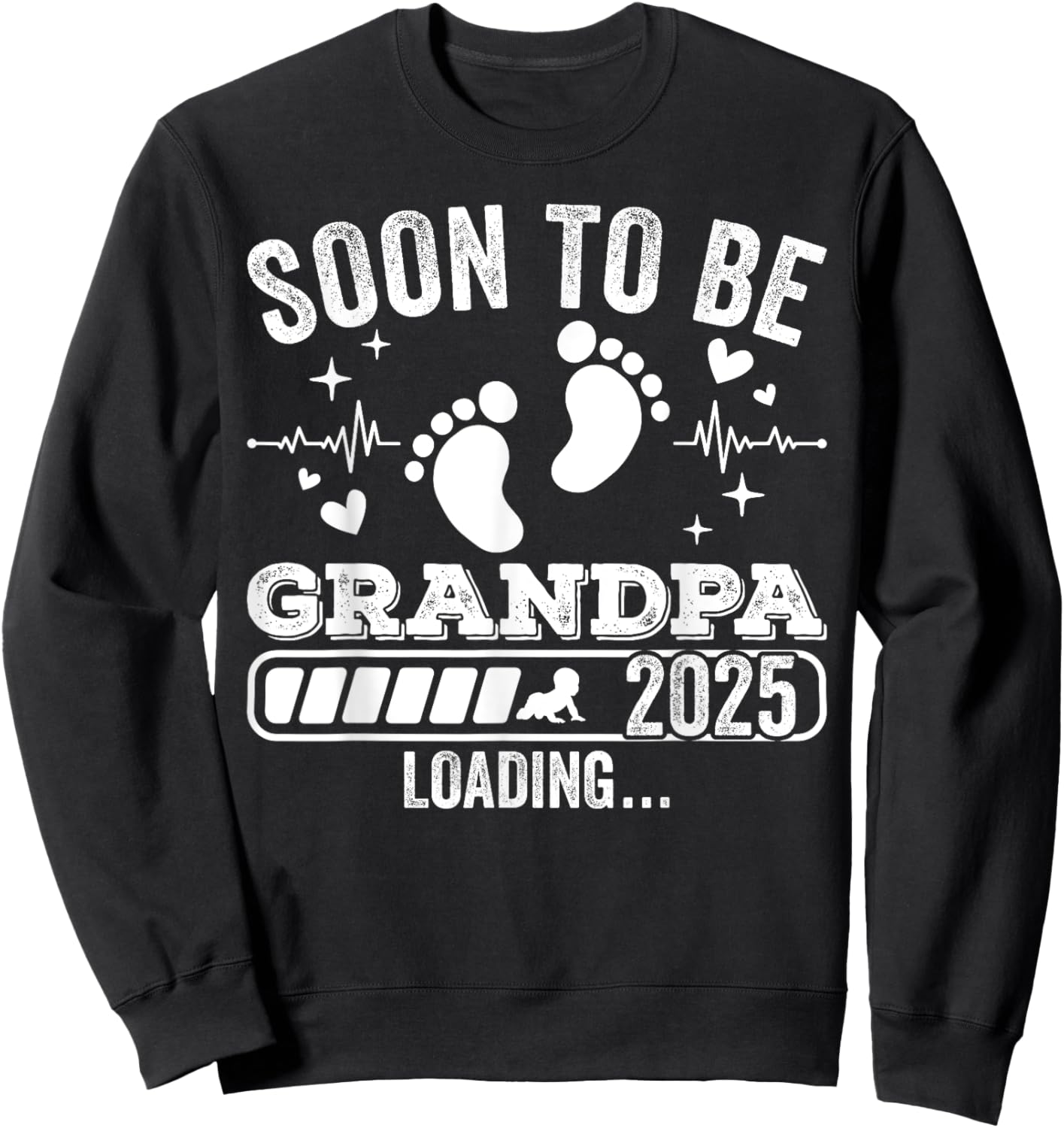 Soon to Be Grandpa 2025 Loading Pregnancy Announcement Sweatshirt - Sweatshirt | Black
