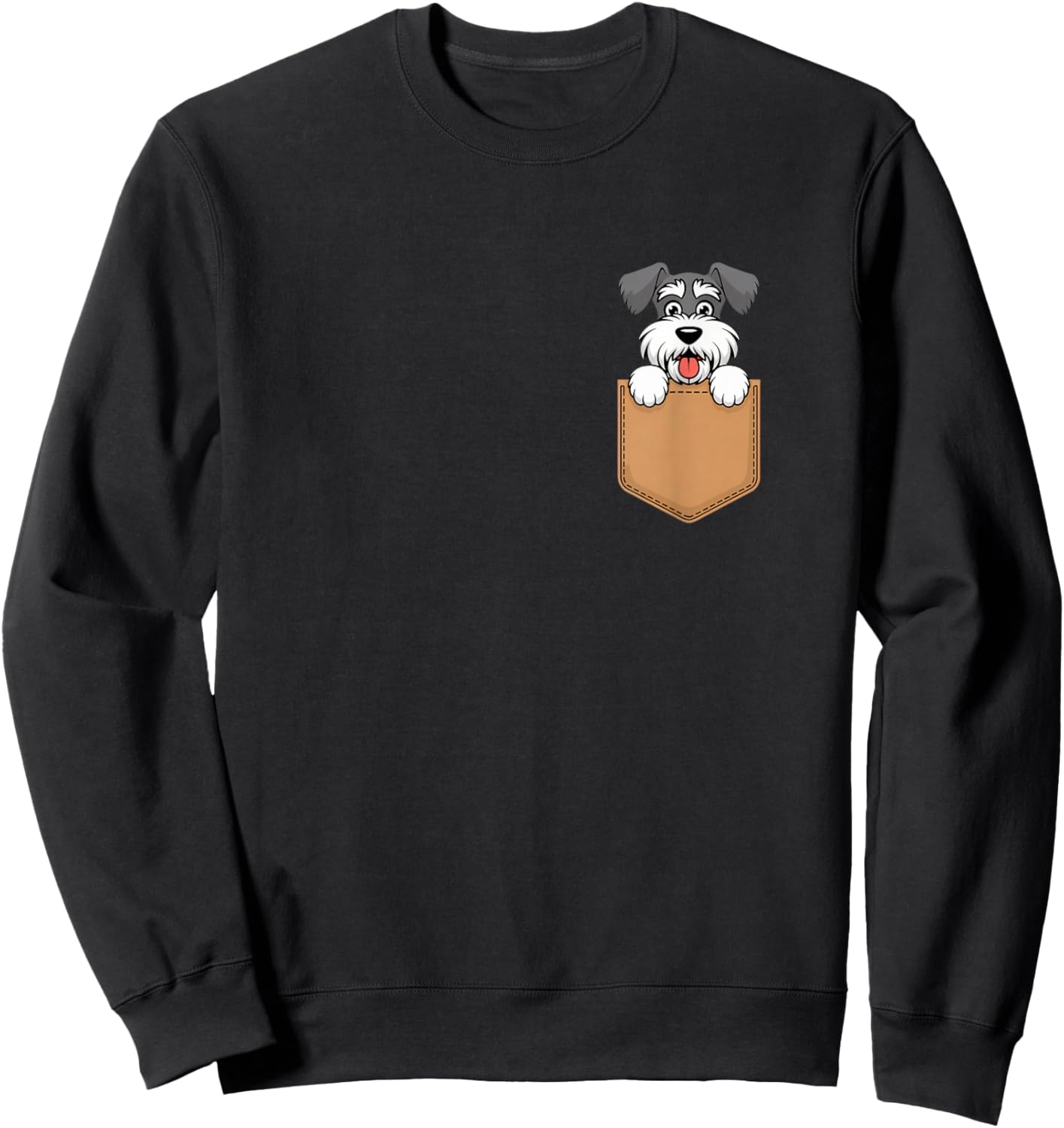 Miniature Schnauzers In Pocket Dog Owner Cute Puppy Lover Sweatshirt - Sweatshirt | Black