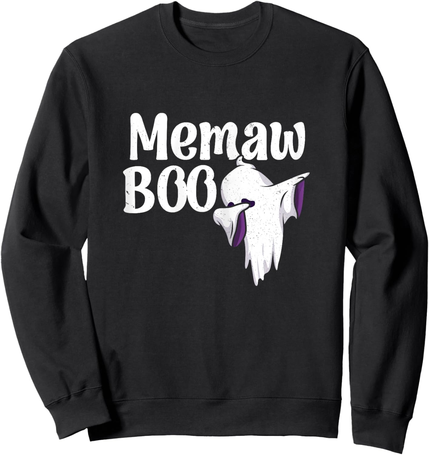 Memaw Boo Halloween Family Matching Spooky Ghost Lovers Sweatshirt - Sweatshirt | Black