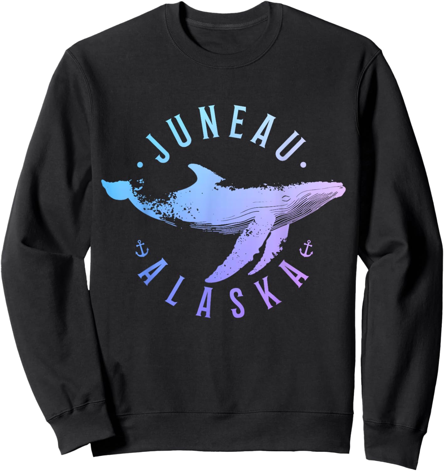 Juneau Alaska Souvenir Whale Ocean Nautical Sweatshirt - Sweatshirt | Black