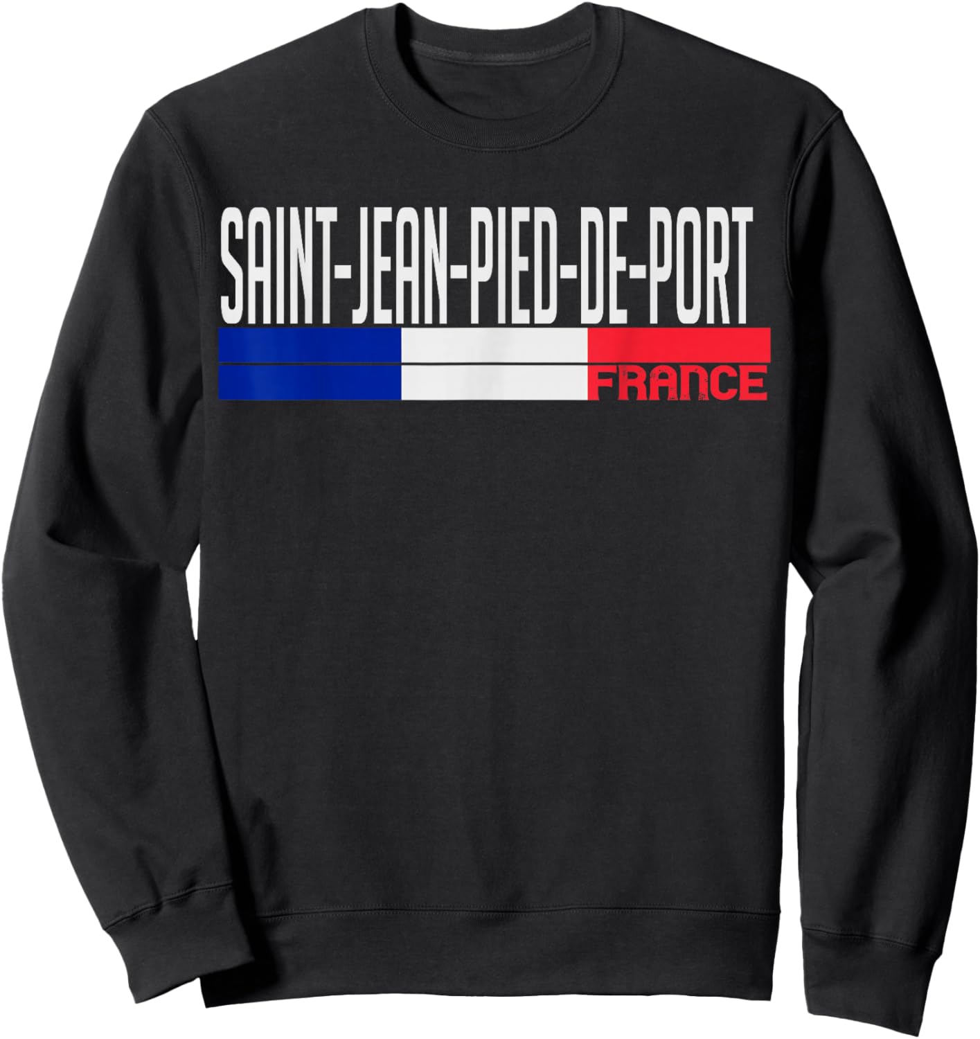 Saint-Jean-Pied-de-Port France Flag French City Pride Sweatshirt - Sweatshirt | Black