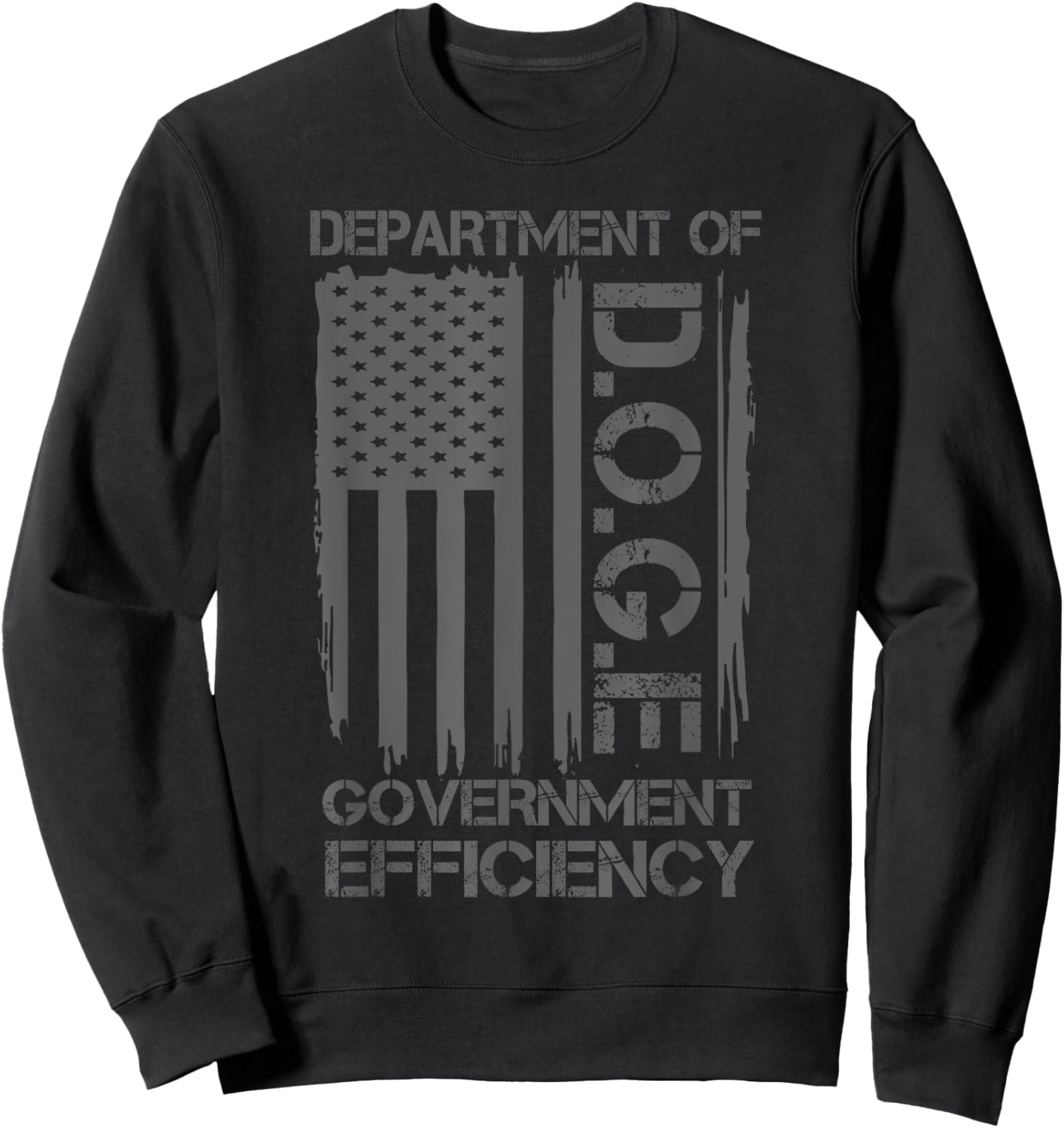 Doge Department of Government Efficiency Drapeau américain amusant Sweatshirt - Sweatshirt | Black
