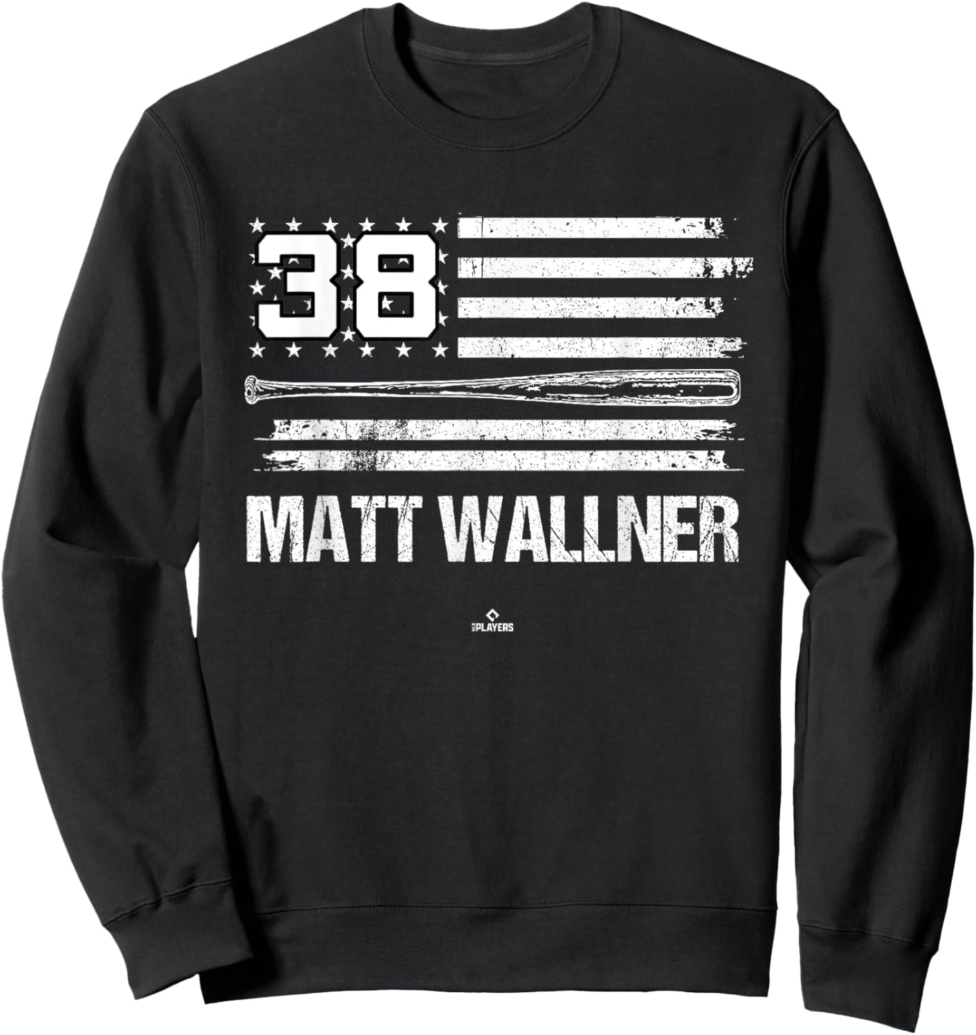 USA Flag Bat Matt Wallner Minnesota Baseball MLBPA Sweatshirt - Sweatshirt | Black