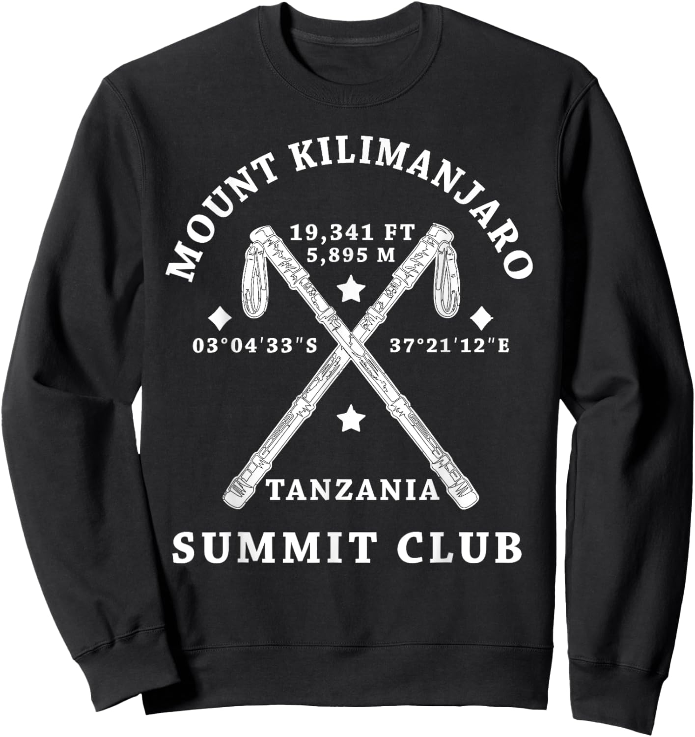Climbed Mount Kilimanjaro Summit Club Hike Tanzania Sweatshirt - Sweatshirt | Black