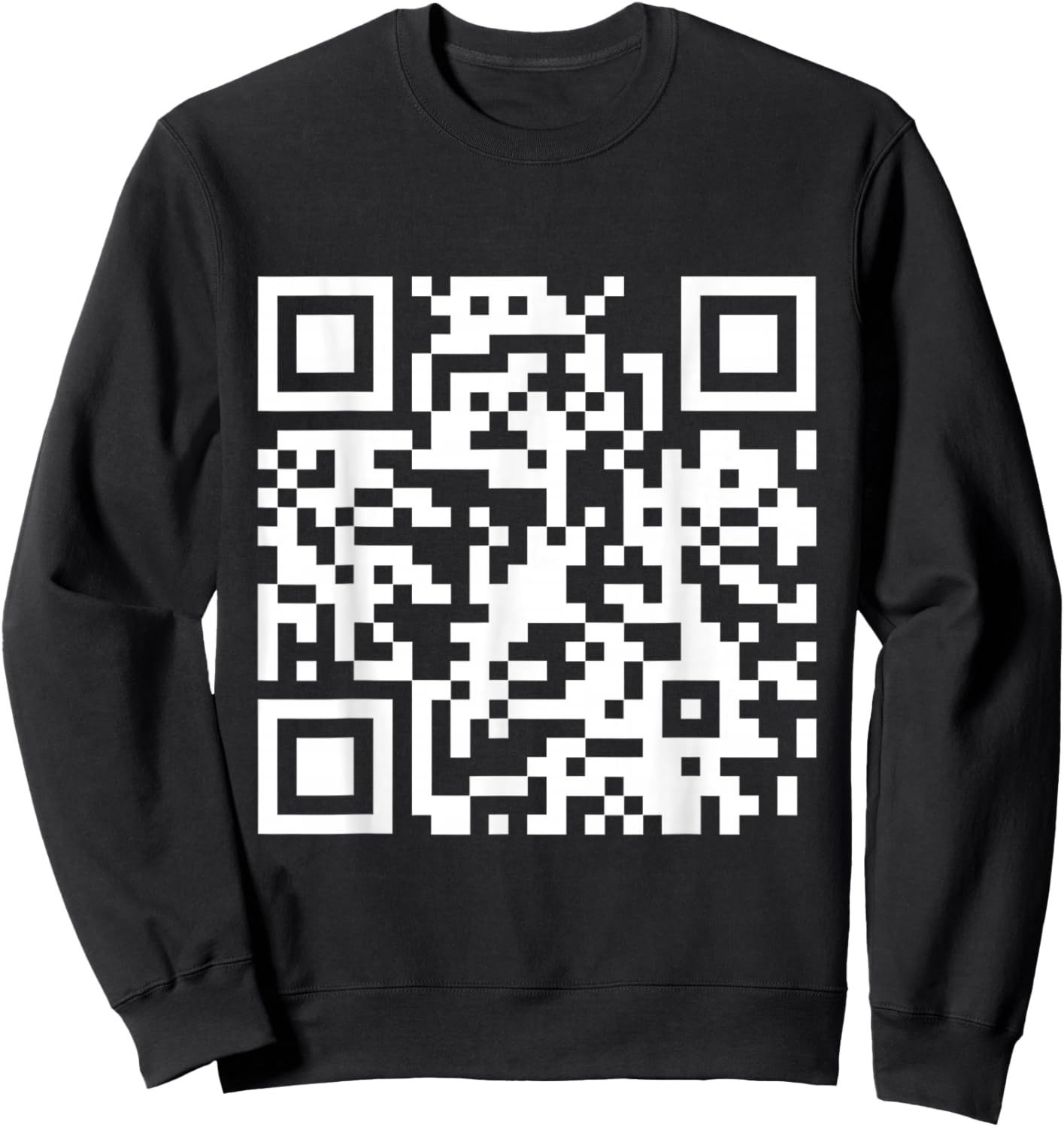 QR Scan Code Adult Sarcasm Humor F.ck You (White) Sweatshirt - Sweatshirt | Black