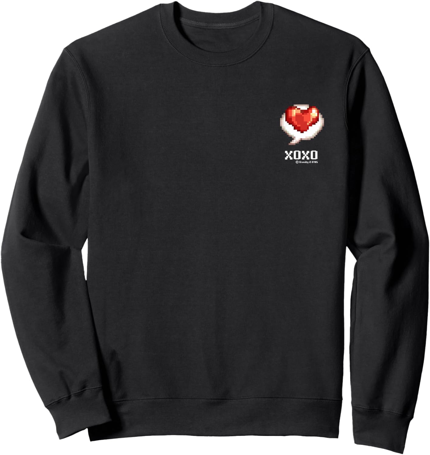 [Limited] Retro Pixel Heart XOXO Emote Art - Ragnarok_B Sweatshirt - Sweatshirt | Black