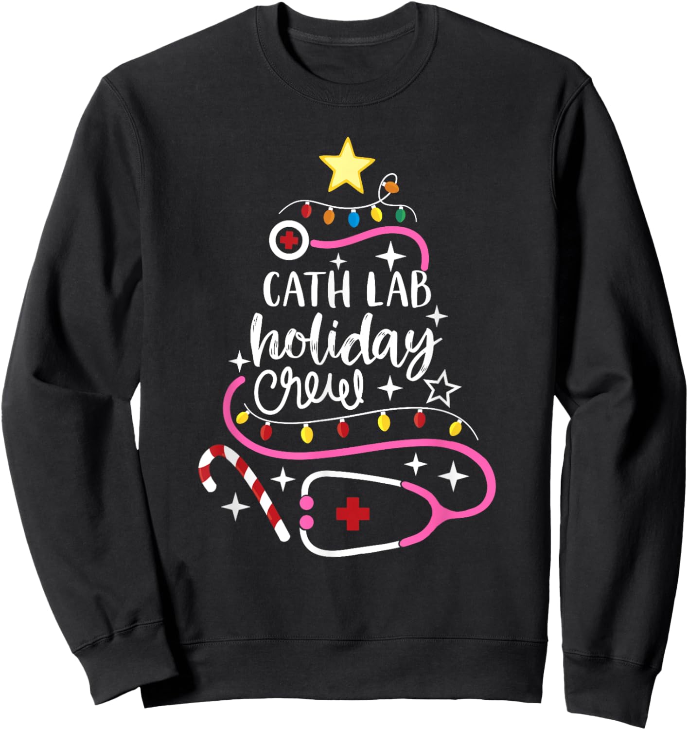 Cath Lab Holiday Crew Catheterization Lab Nurse Secretary Sweatshirt - Sweatshirt | Black