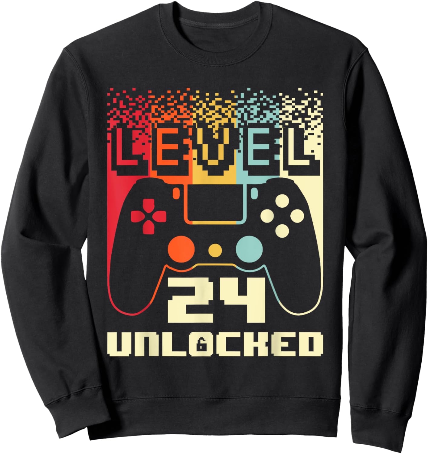 24th Birthday Level 24 Unlocked Gamer 24 Year Old Sweatshirt - Sweatshirt | Black