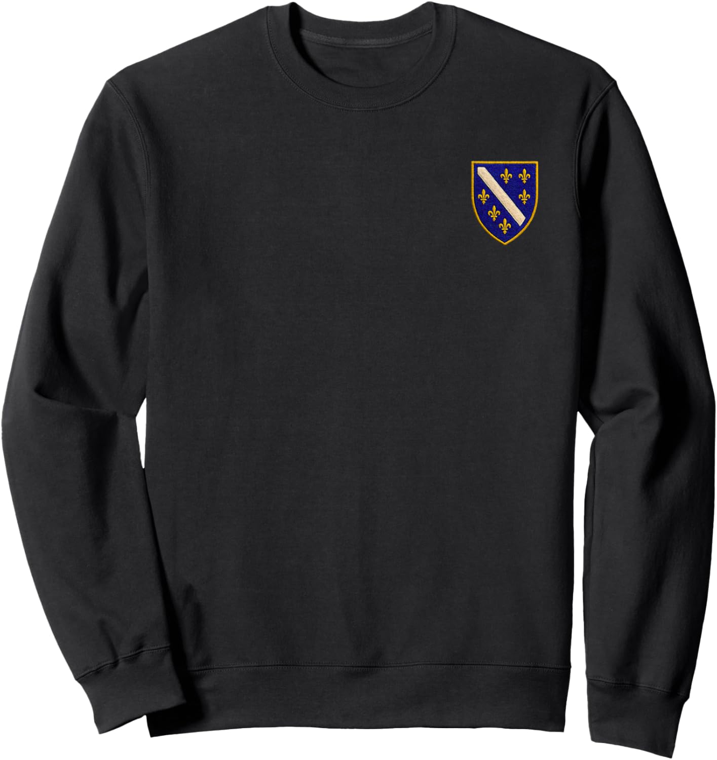 Bosnia and Hercegovina Heritage | Bosna Lily Shield Sweatshirt - Sweatshirt | Black