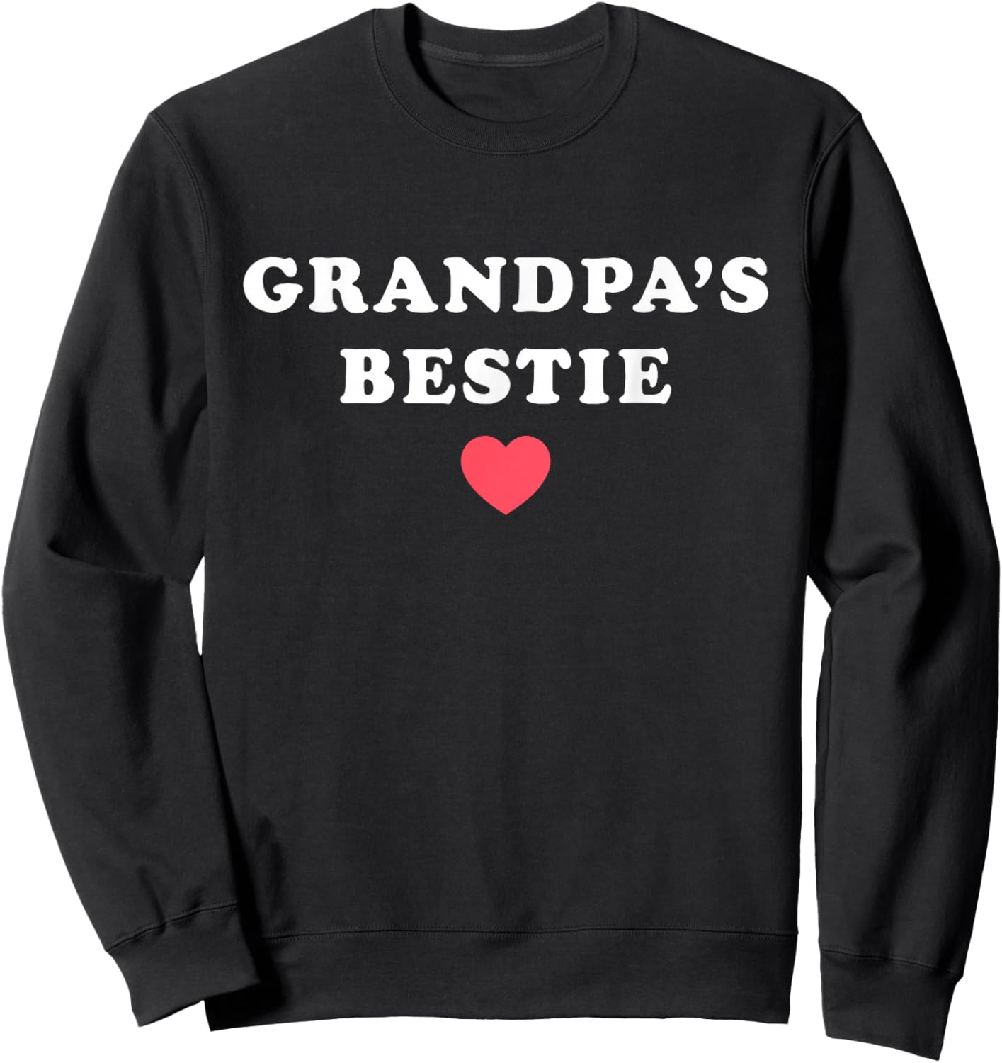 Grandpa's Bestie (with red heart) Sweatshirt - Sweatshirt | Black