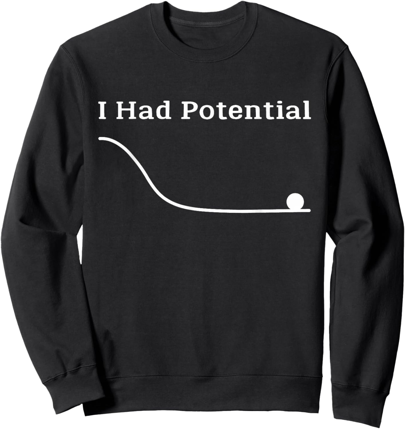 I Had Potential Funny Sarcastic Minimal Saying Sweatshirt - Sweatshirt | Black