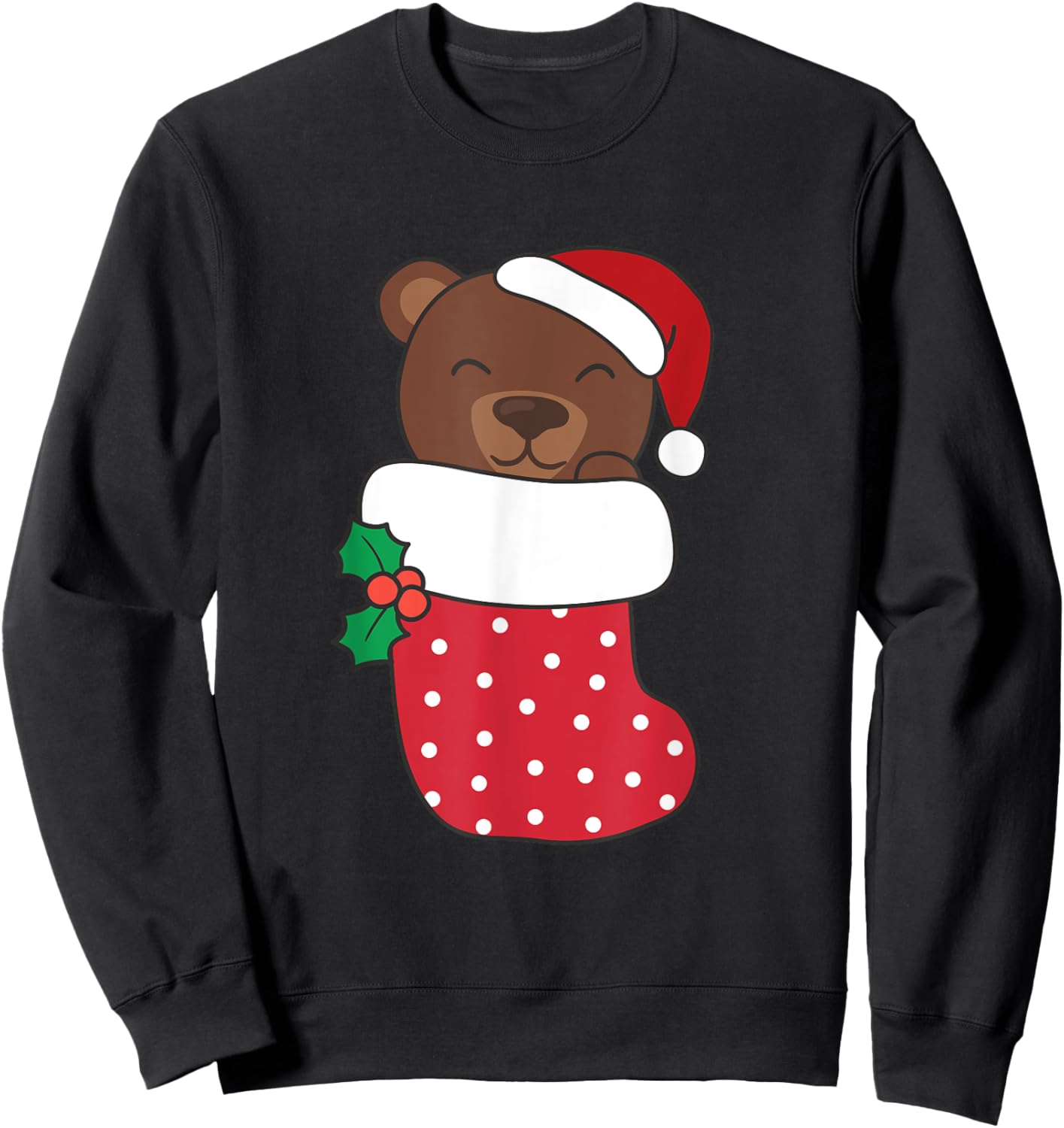 Cute Bears In Christmas Socks For Christmas Bear Sweatshirt - Sweatshirt | Black