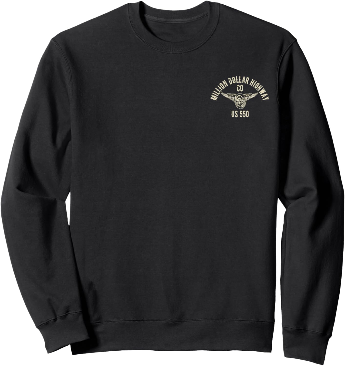 Million Dollar Highway HWY 550 Colorado Motorcycle Design Sweatshirt - Sweatshirt | Black