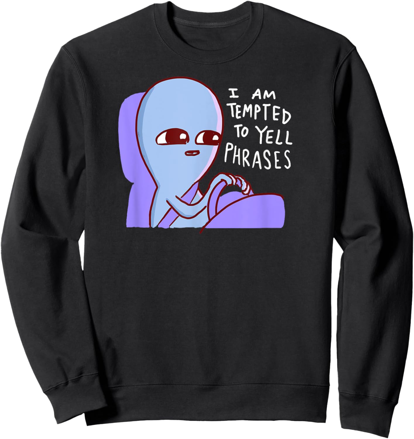 Threadless Nathan W. Pyle I Am Tempted To Yell Graphic Sweatshirt - Sweatshirt | Black
