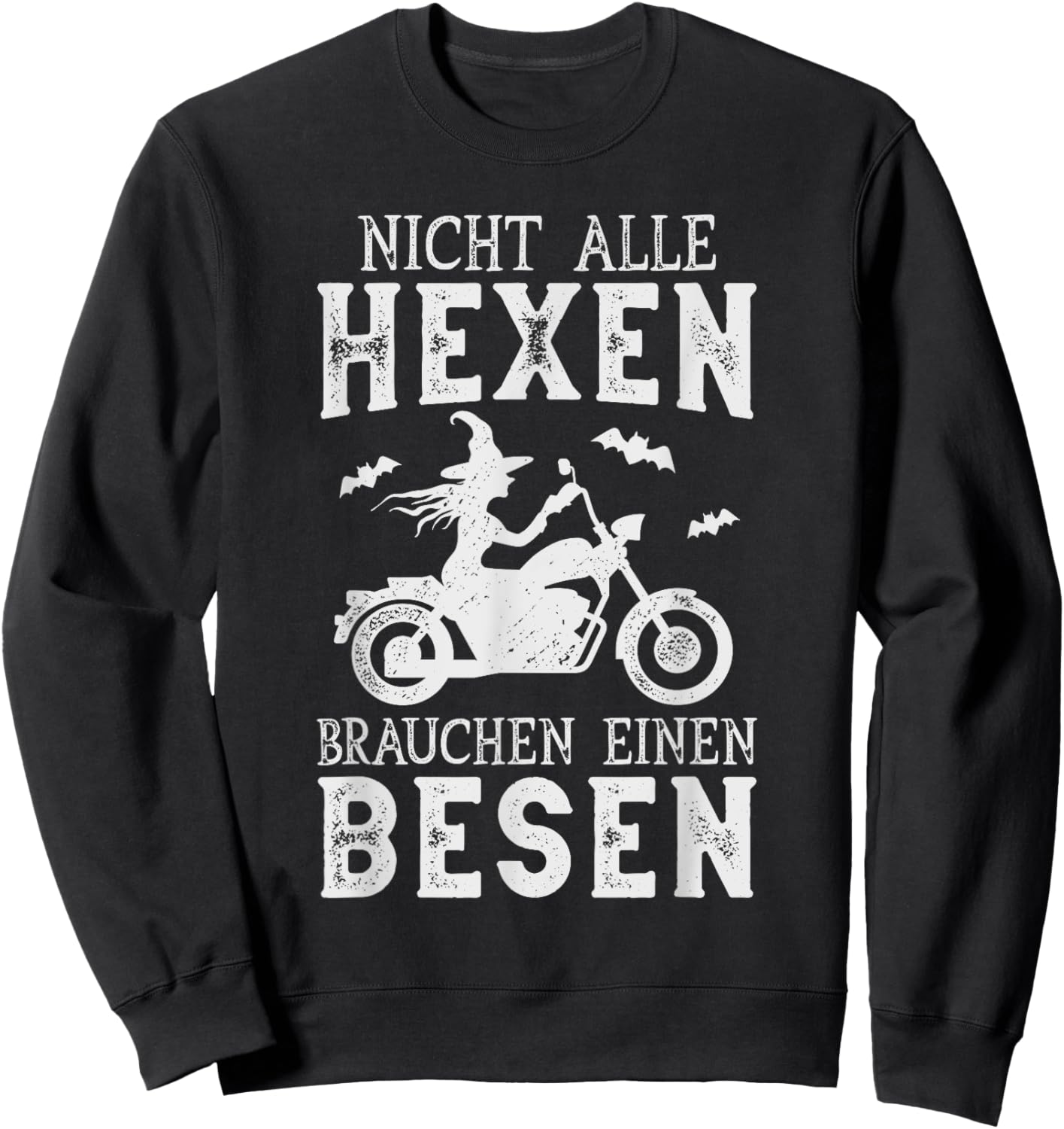 Biker Frau Motorradfahrerin Hexe Motorrad Sweatshirt - Sweatshirt | Black