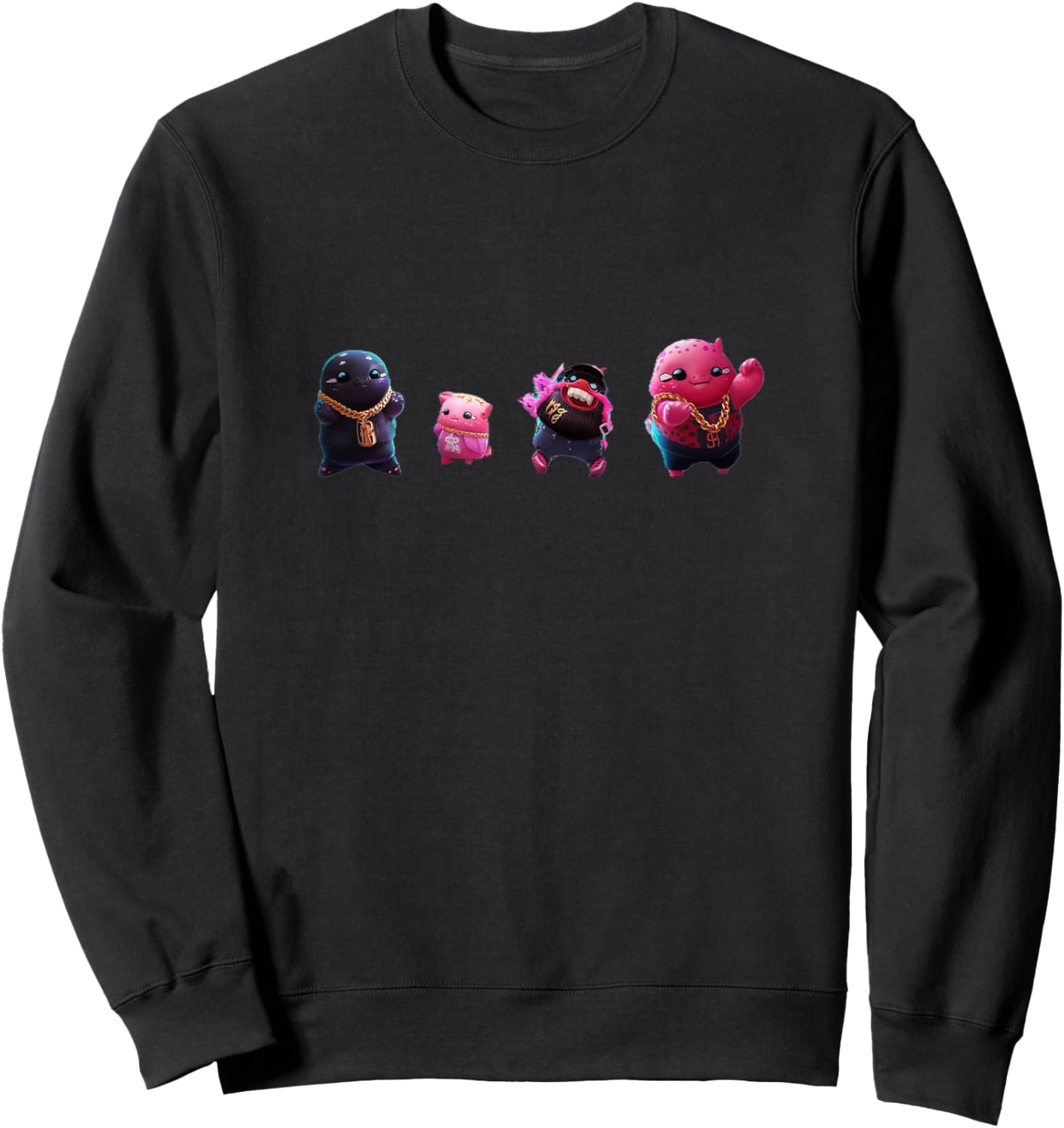 Cute Anime Hiphop Rap Party women girls boys teens Sweatshirt - Sweatshirt | Black
