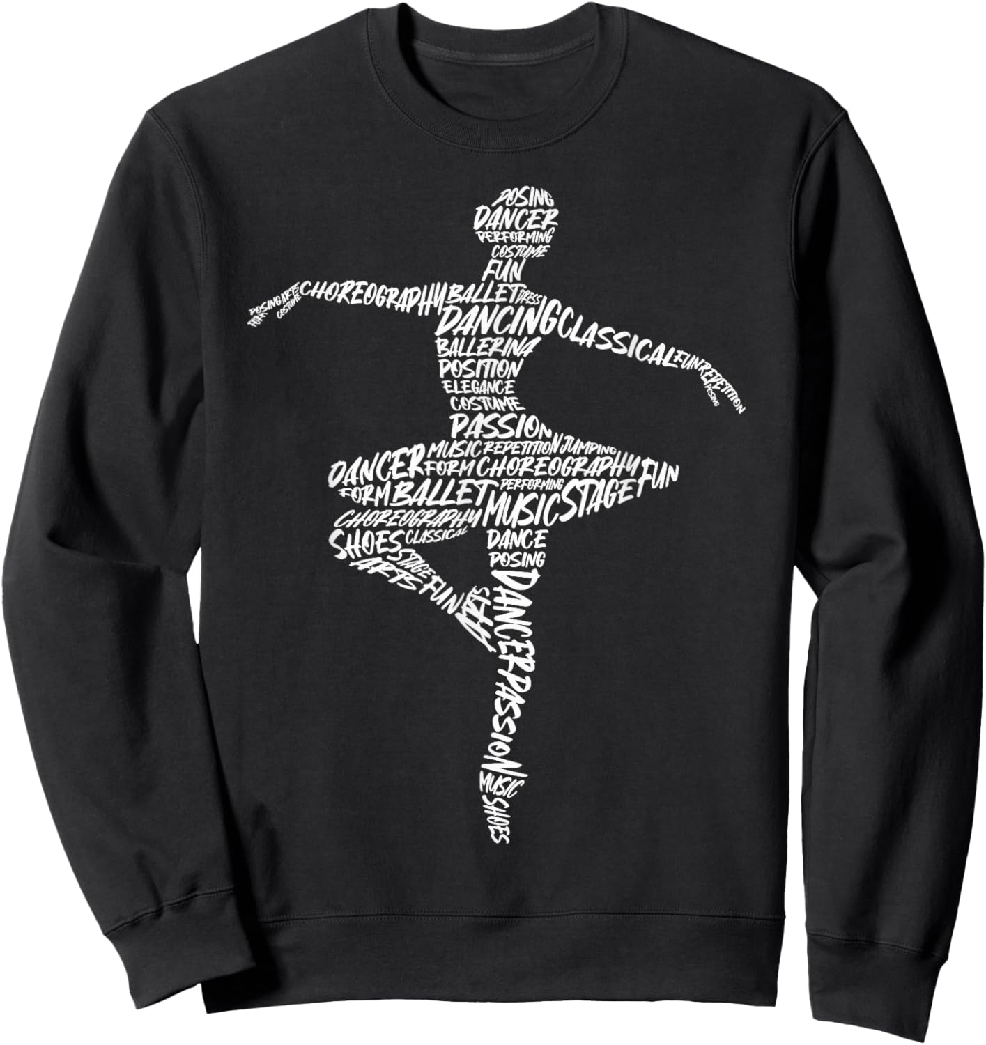 Ballet Ballerinas Typography Women Kids Girls Ballet Dancer Sweatshirt - Sweatshirt | Black