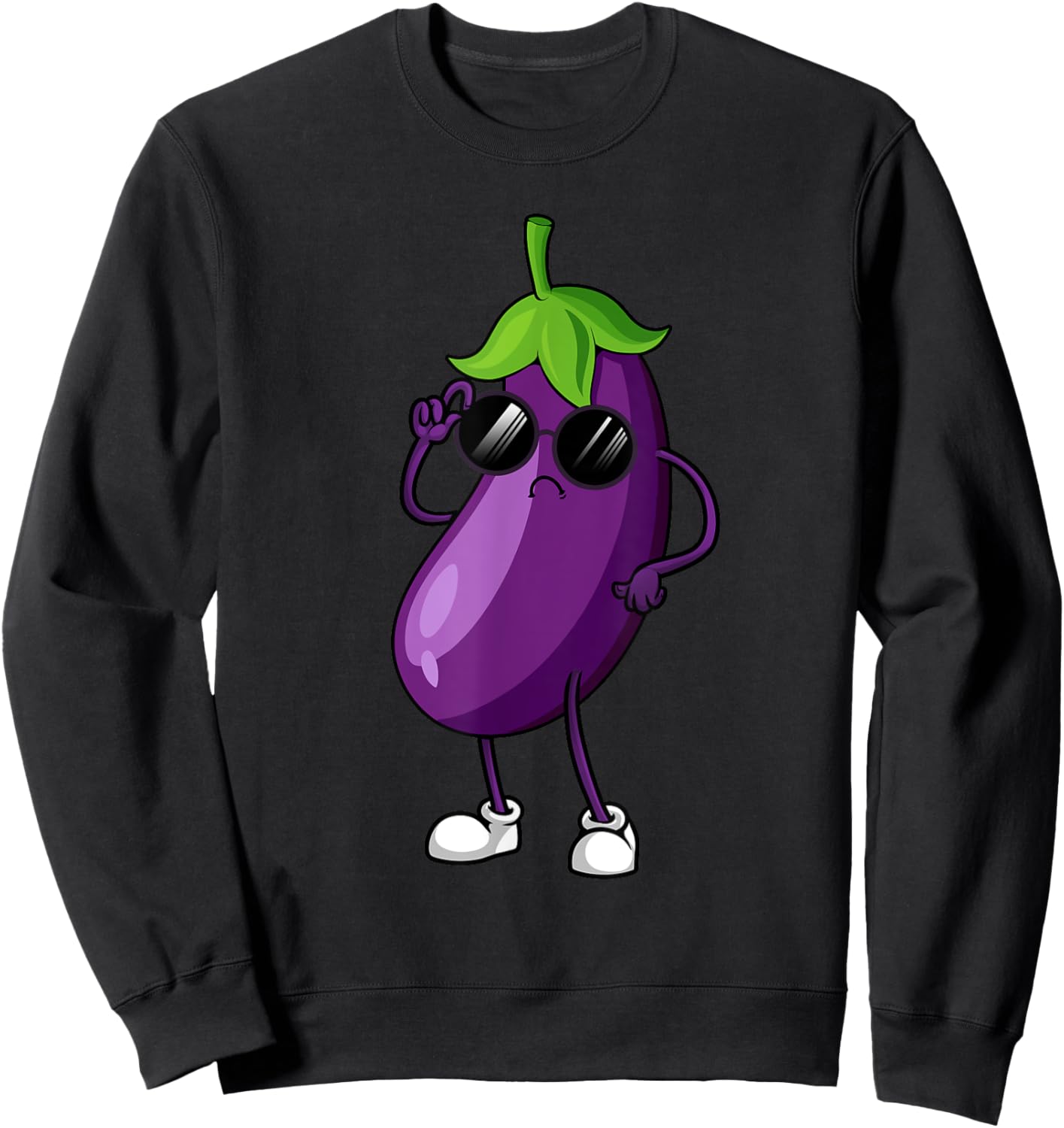 Cool Eggplant Art Women Kid Vegetable Eggplant Lover Sweatshirt - Sweatshirt | Black