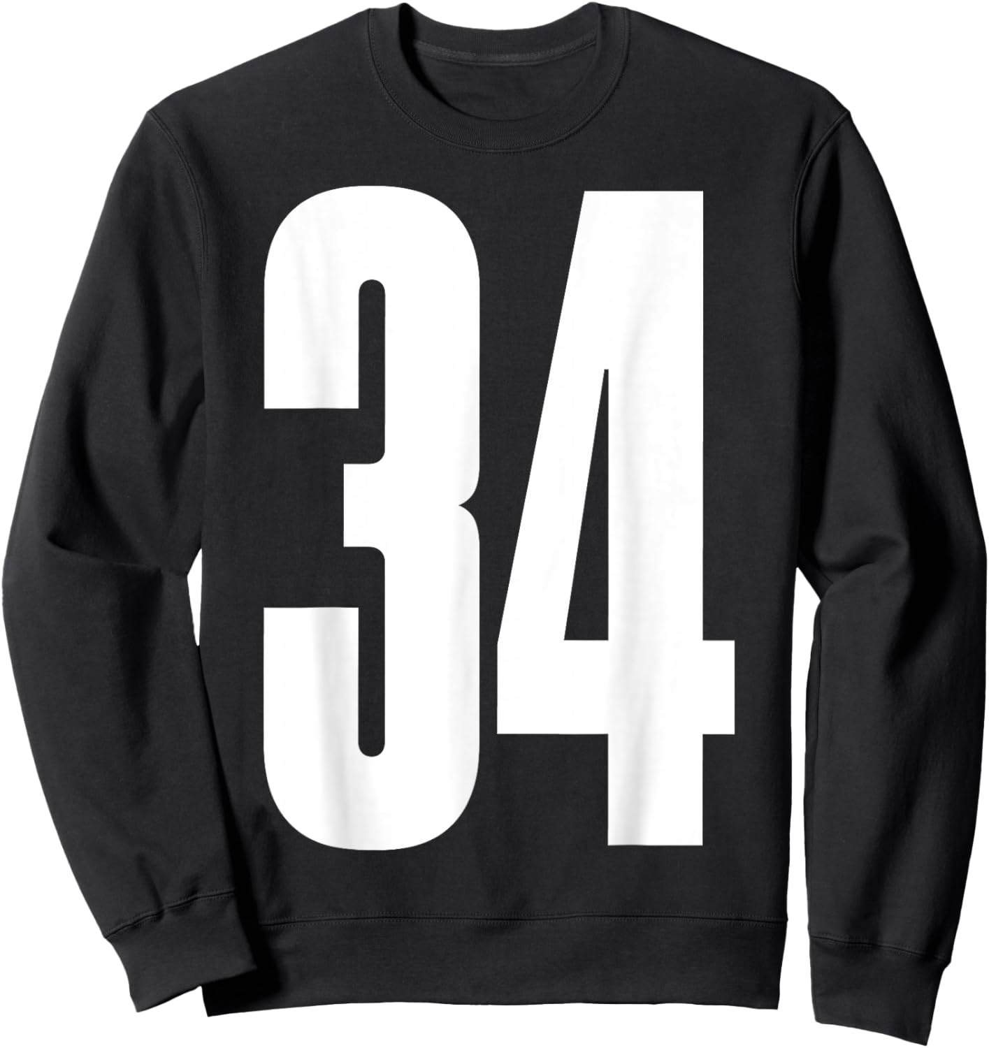 Sports Team White Number #34 Sweatshirt - Sweatshirt | Black