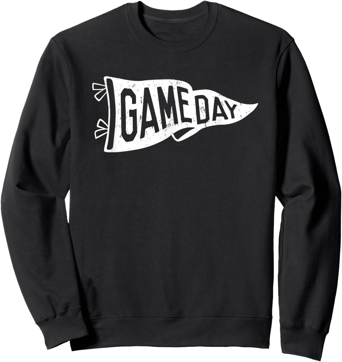 Retro Pennant Flag Game Day Vintage Inspired Football Sport Sweatshirt - Sweatshirt | Black