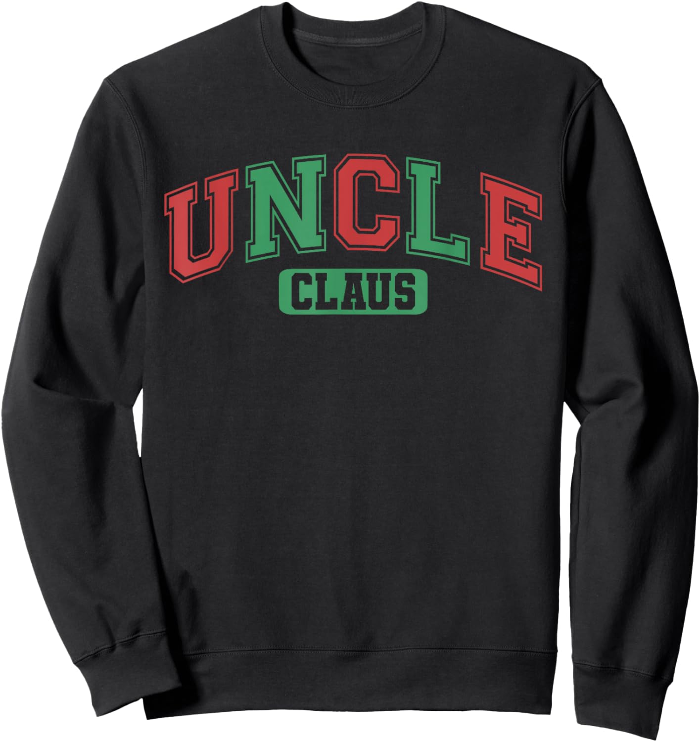 Uncle Claus Xmas Santa Hat Matching Family Christmas Pajamas Sweatshirt - Sweatshirt | Black