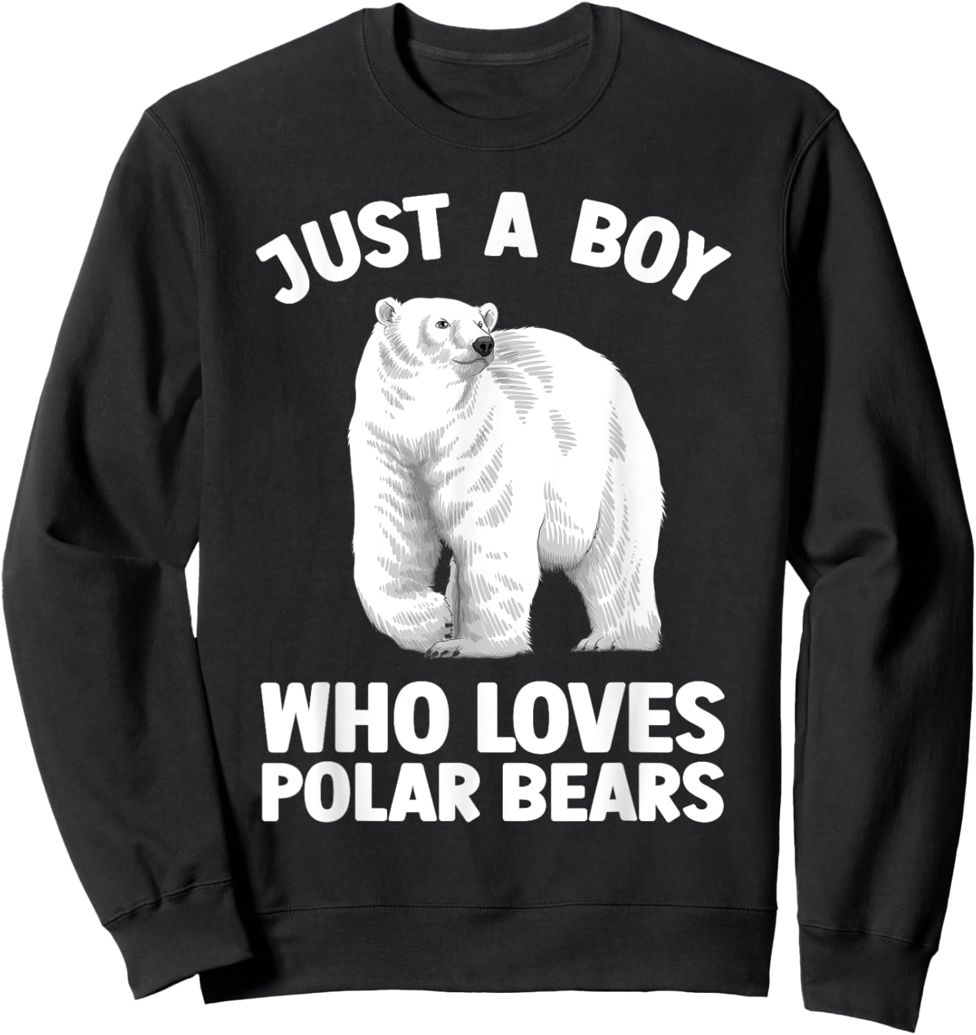 Cute Polar Bear Design Boys Arctic Polar Bear Lover Sweatshirt - Sweatshirt | Black