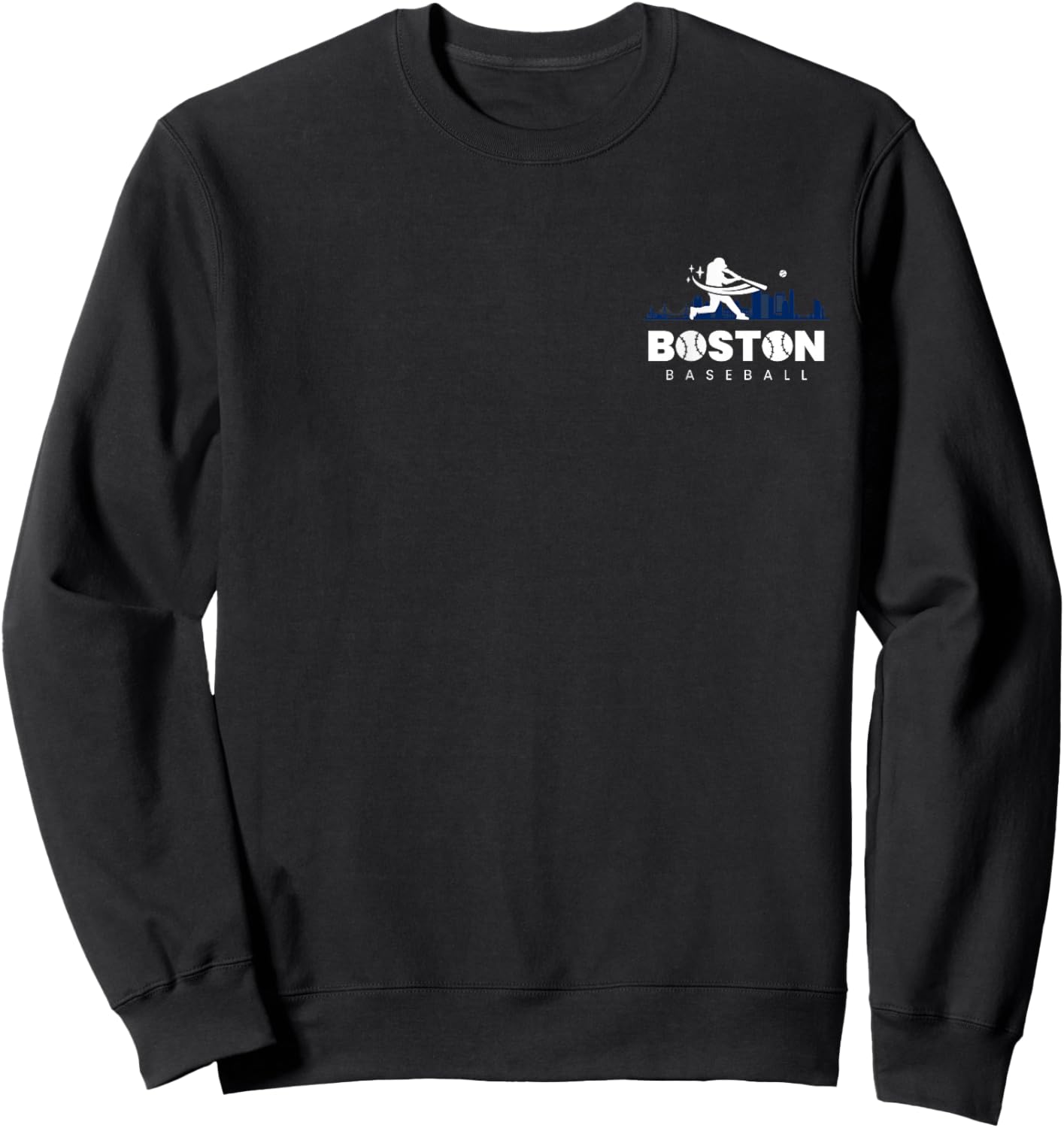 Boston Baseball Vintage Minimalist Retro Baseball Lover Sweatshirt - Sweatshirt | Black