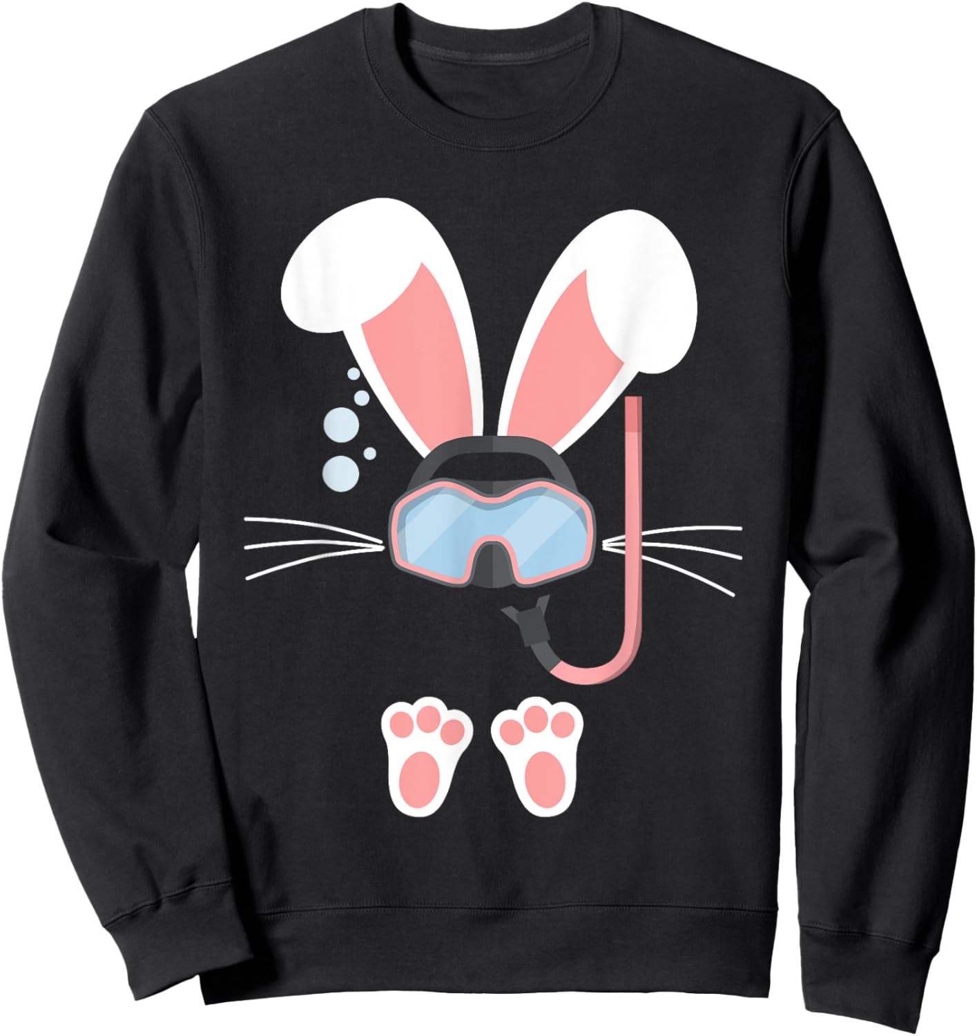 Easter Bunny Rabbit Scuba Mask Scuba Diver Scuba Diving Sweatshirt - Sweatshirt | Black