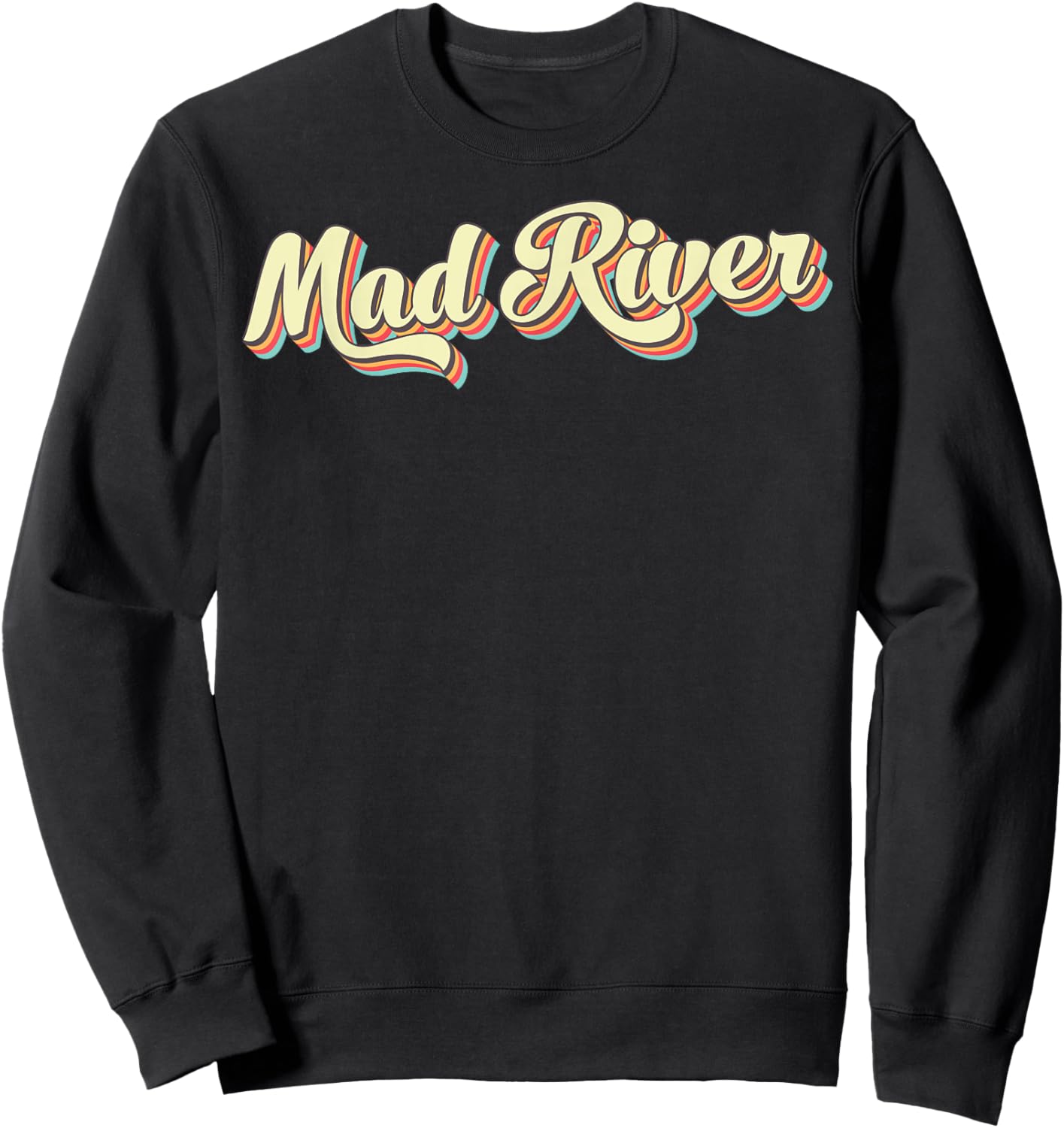 Mad River Retro Art Baseball Font Vintage Sweatshirt - Sweatshirt | Black