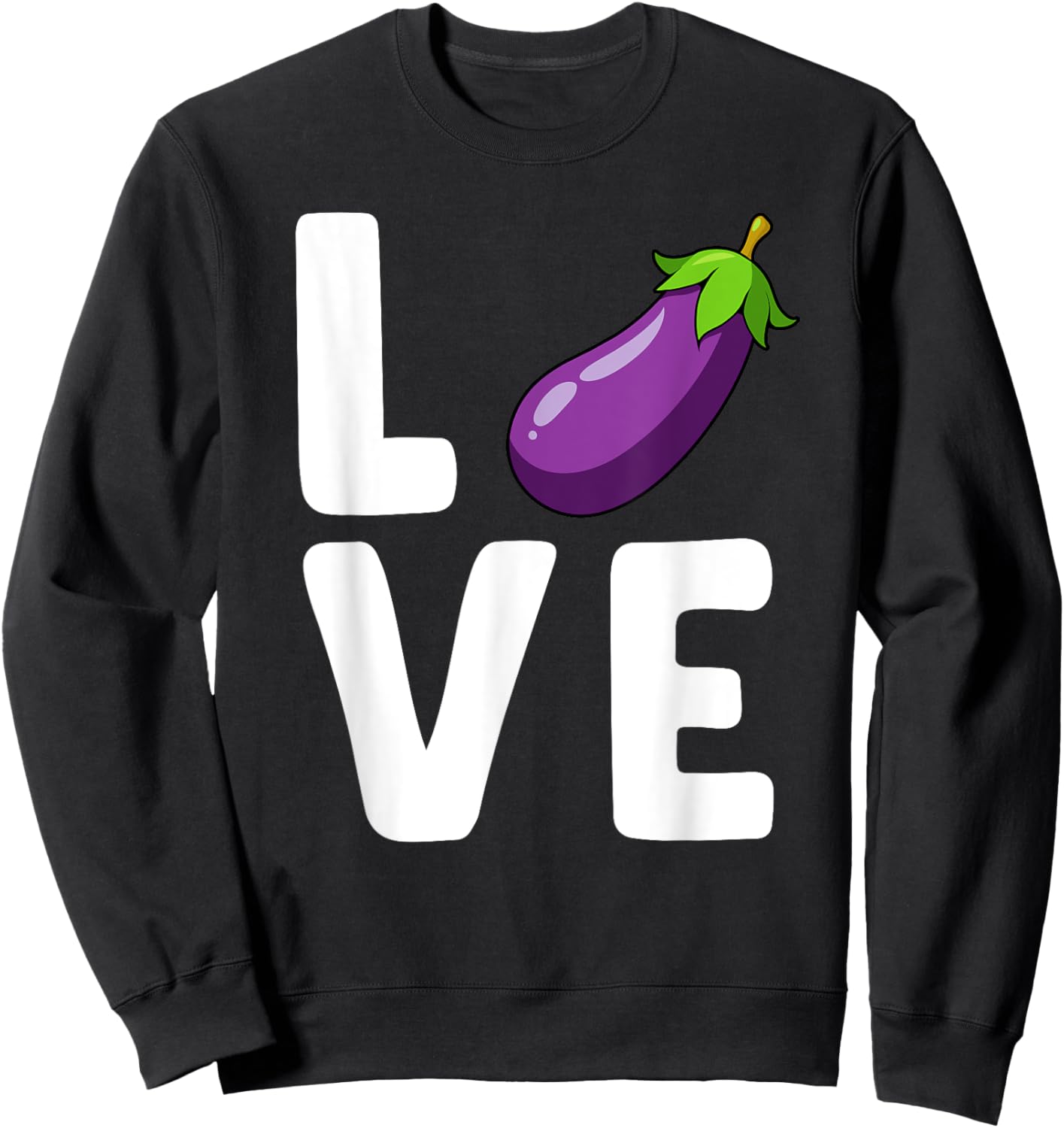 Eggplant Art Women Kids Veggie Vegetable Eggplant Sweatshirt - Sweatshirt | Black