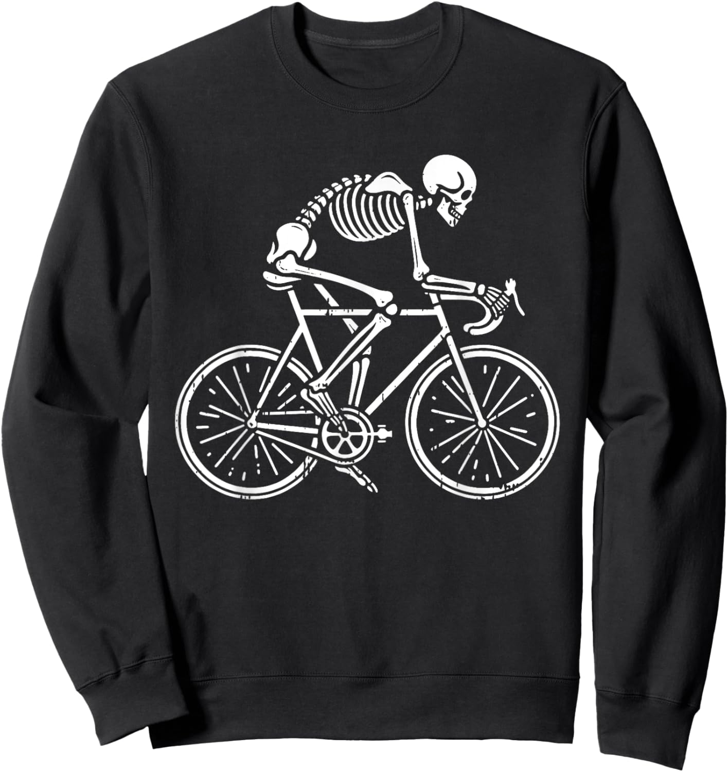 Skeleton Road Bike Bicycle Biking Cycling Biker Cyclist Sweatshirt - Sweatshirt | Black