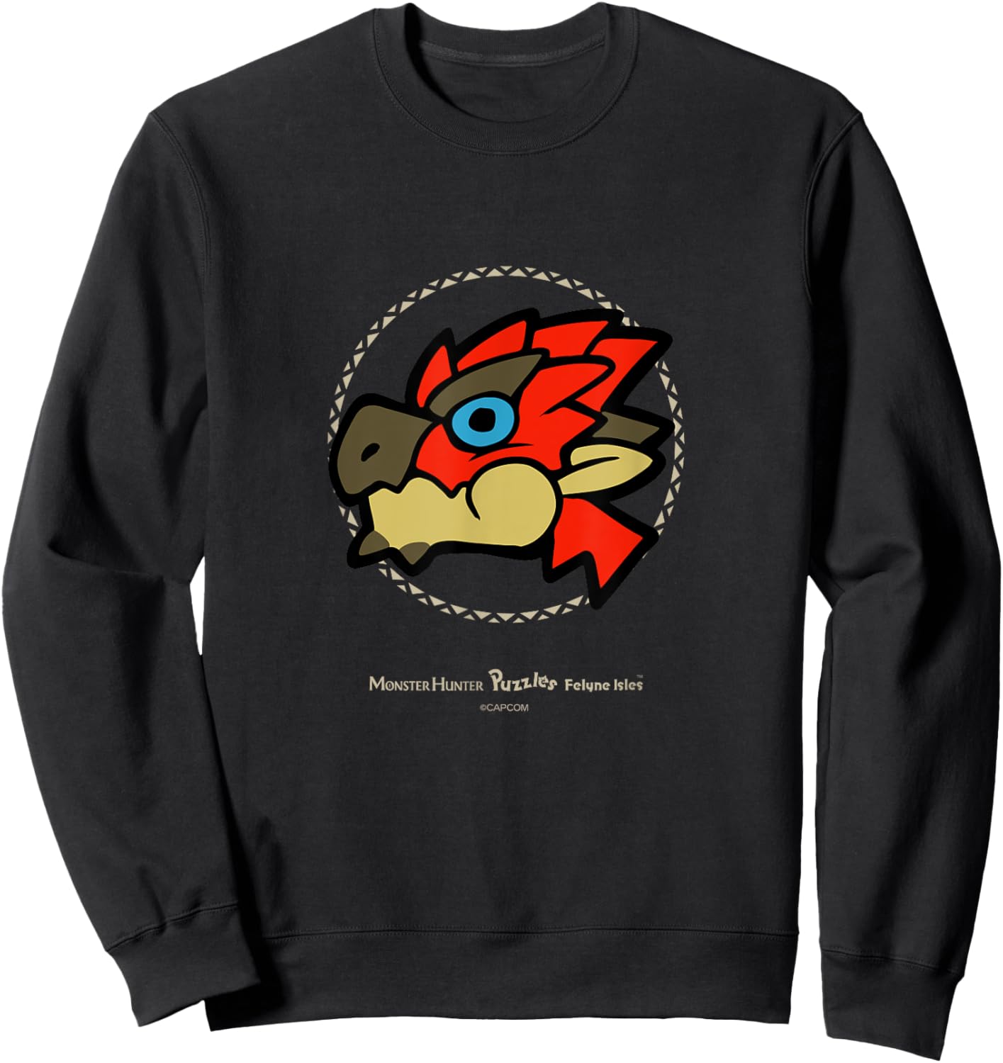 Monster Hunter Puzzles: Felyne Isles Radical Rathalos Sweatshirt - Sweatshirt | Black