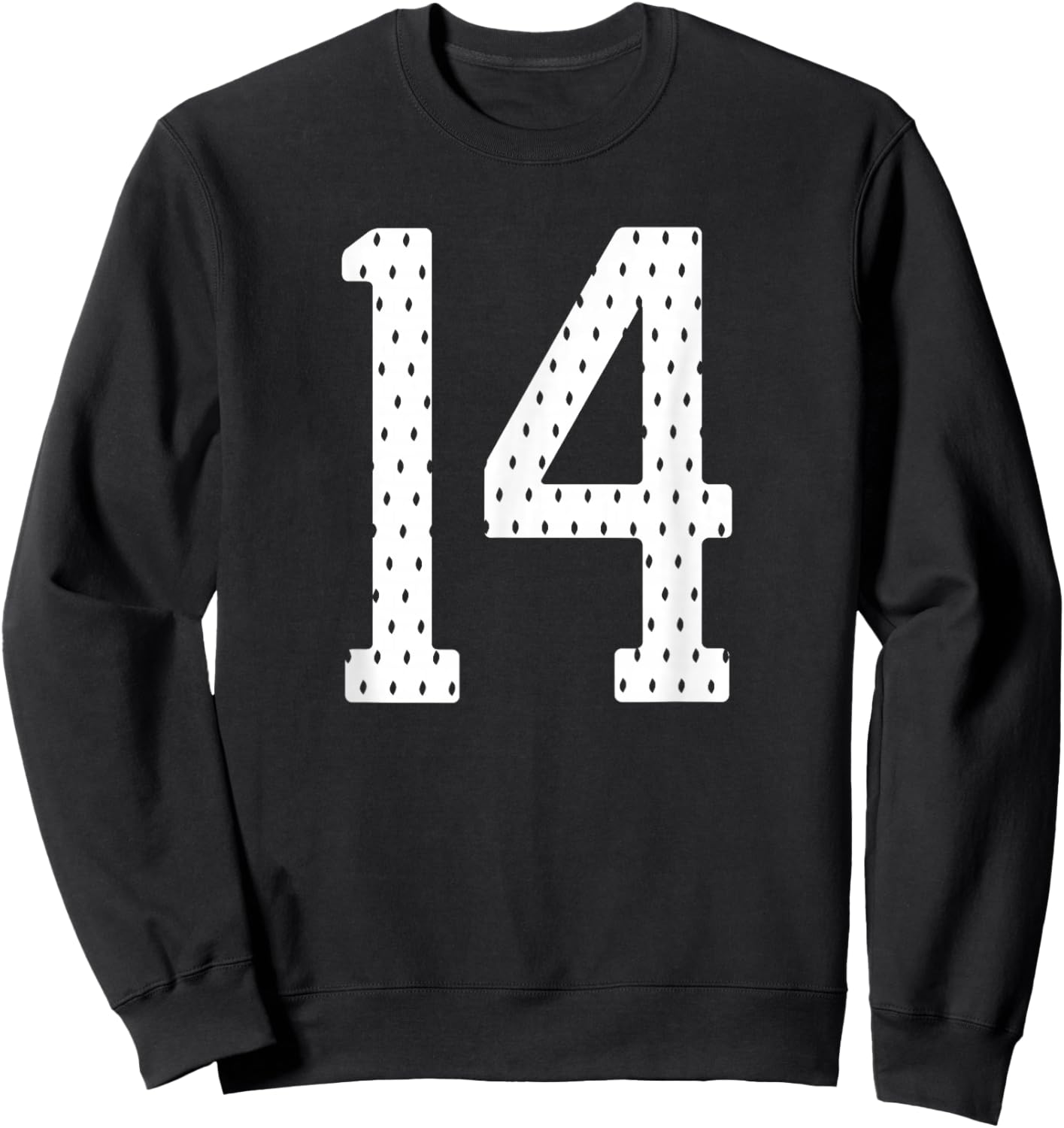 Number 14 Sports Team 14th Jersey Varsity Birthday Football Sweatshirt - Sweatshirt | Black