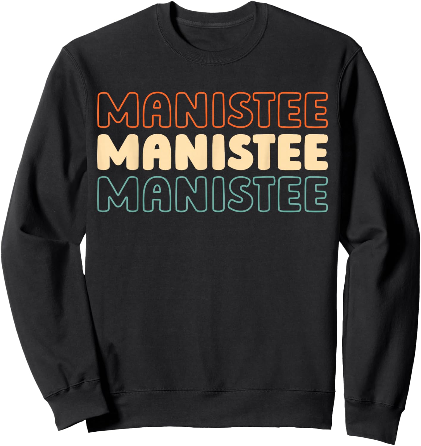 Retro Us American City - Usa Vintage Michigan Manistee Sweatshirt - Sweatshirt | Black