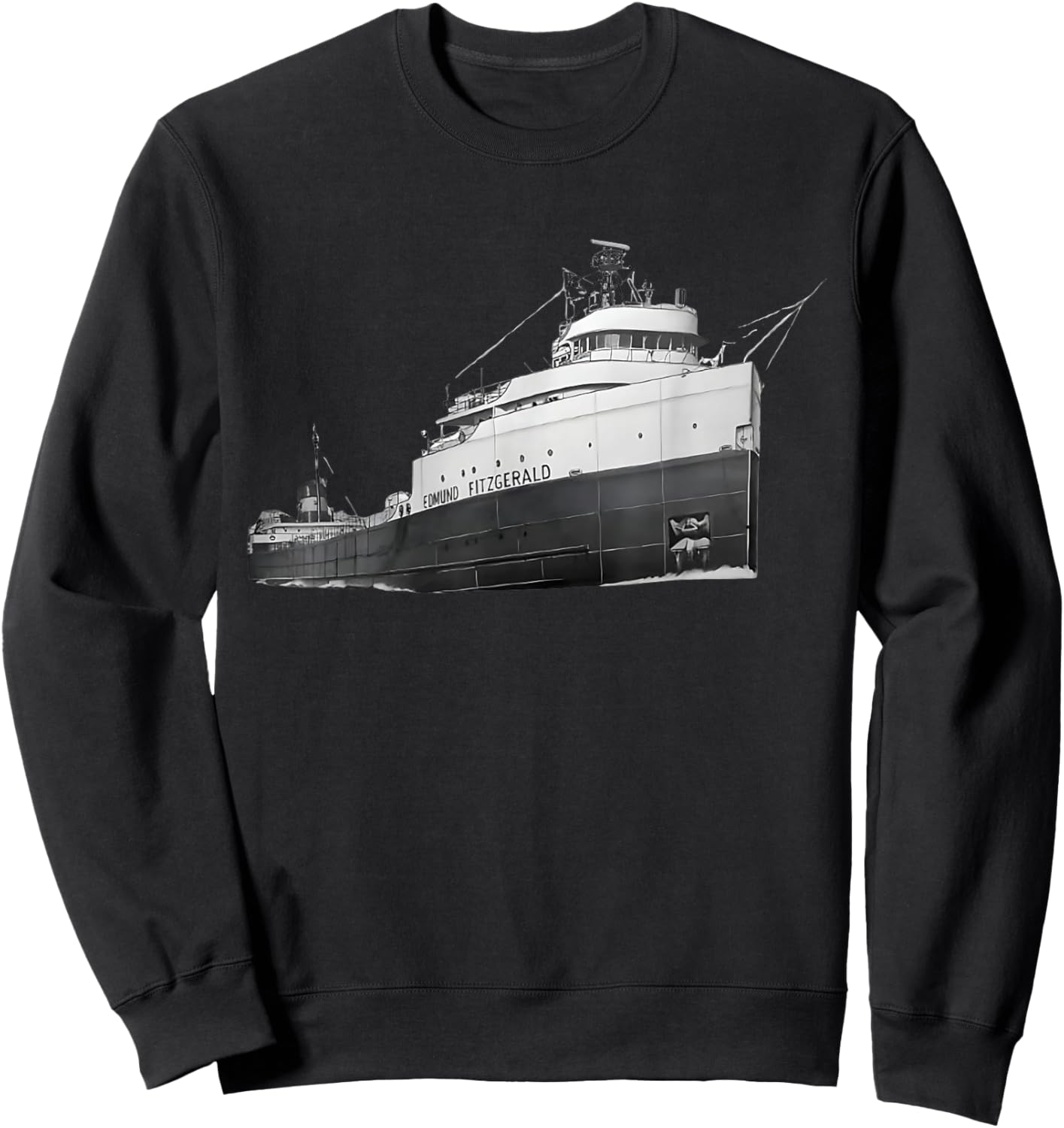 Edmund Fitzgerald Minimal Tribute Sweatshirt - Sweatshirt | Black