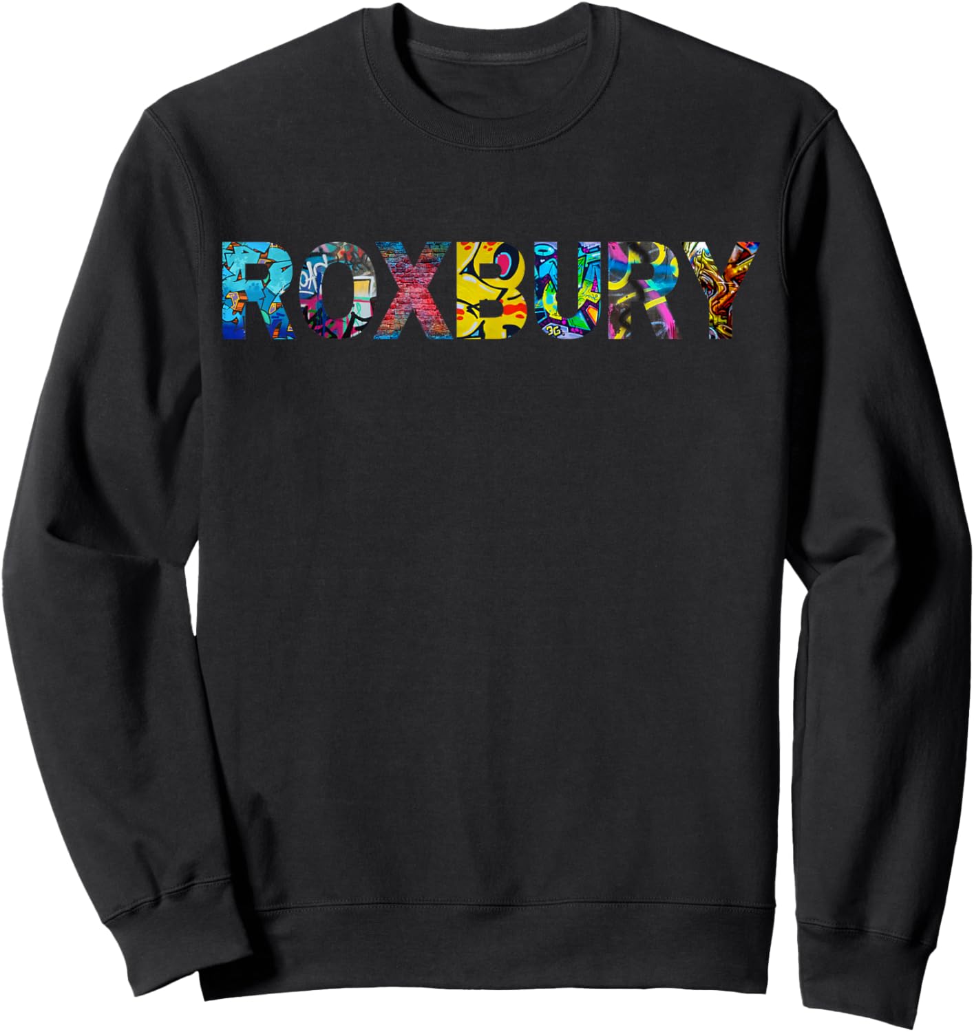 Roxbury - City of Boston, Massachusetts, Graffiti Edition Sweatshirt - Sweatshirt | Black