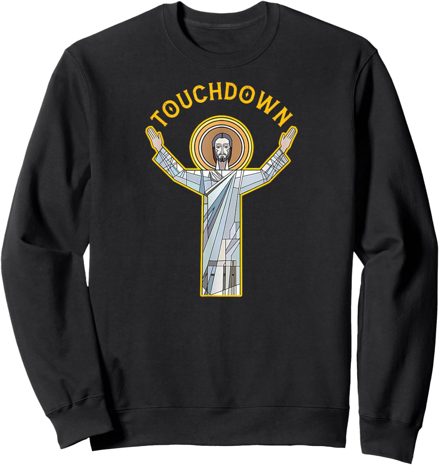 Jesus Touchdown Fun Christian Faith Saying Meme Christ Pray Sweatshirt - Sweatshirt | Black