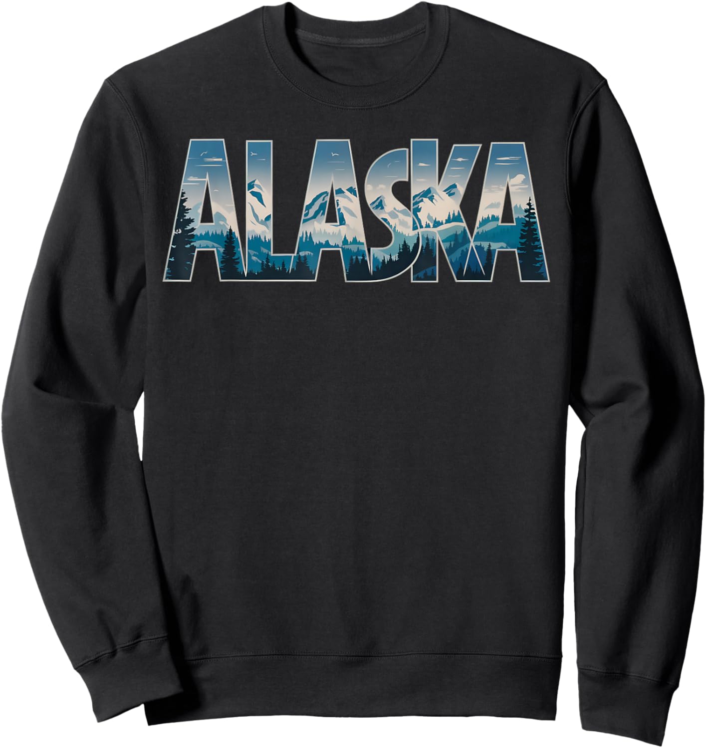 Alaskan Snowy Mountain Alaska Day Gifts Alaska Sweatshirt - Sweatshirt | Black
