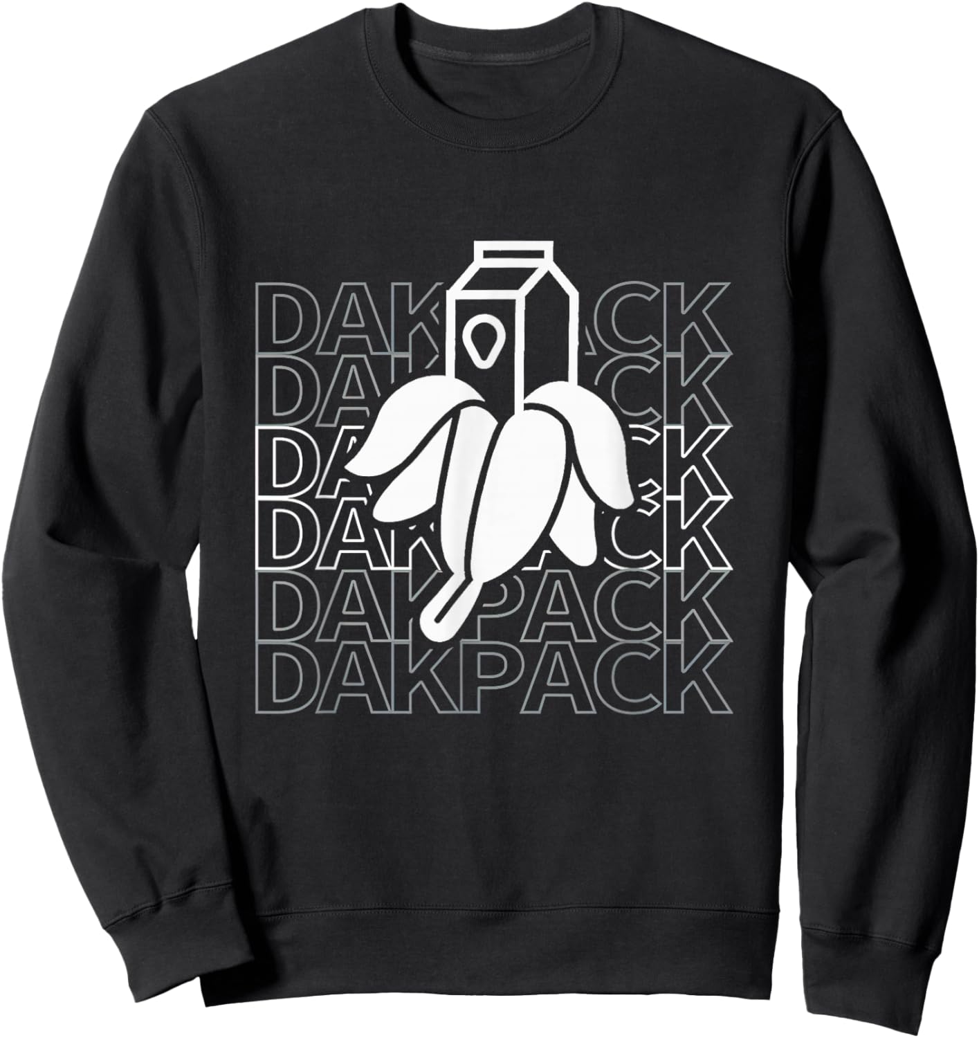 Milky Banana Funny Text Dakpack Vintage Women Kids Sweatshirt - Sweatshirt | Black